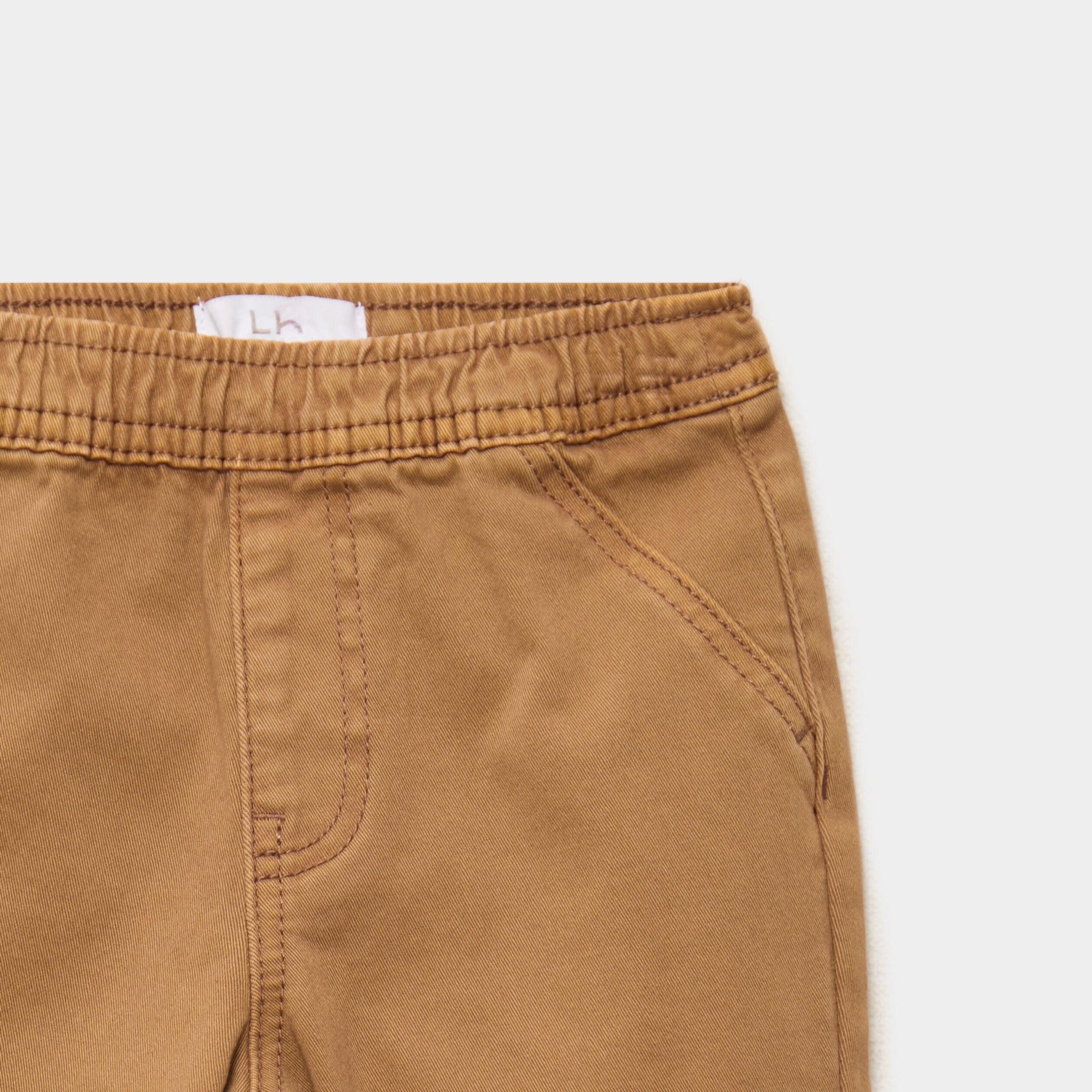 Pantalon jogger bas &eacute;lastiqu&eacute; coton marron b&eacute;b&eacute; gar&ccedil;on