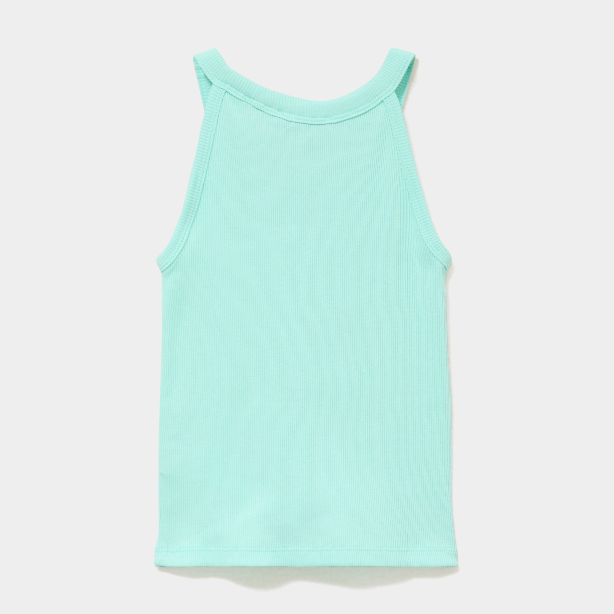 D&eacute;bardeur c&ocirc;tel&eacute; col rond coton vert clair fille