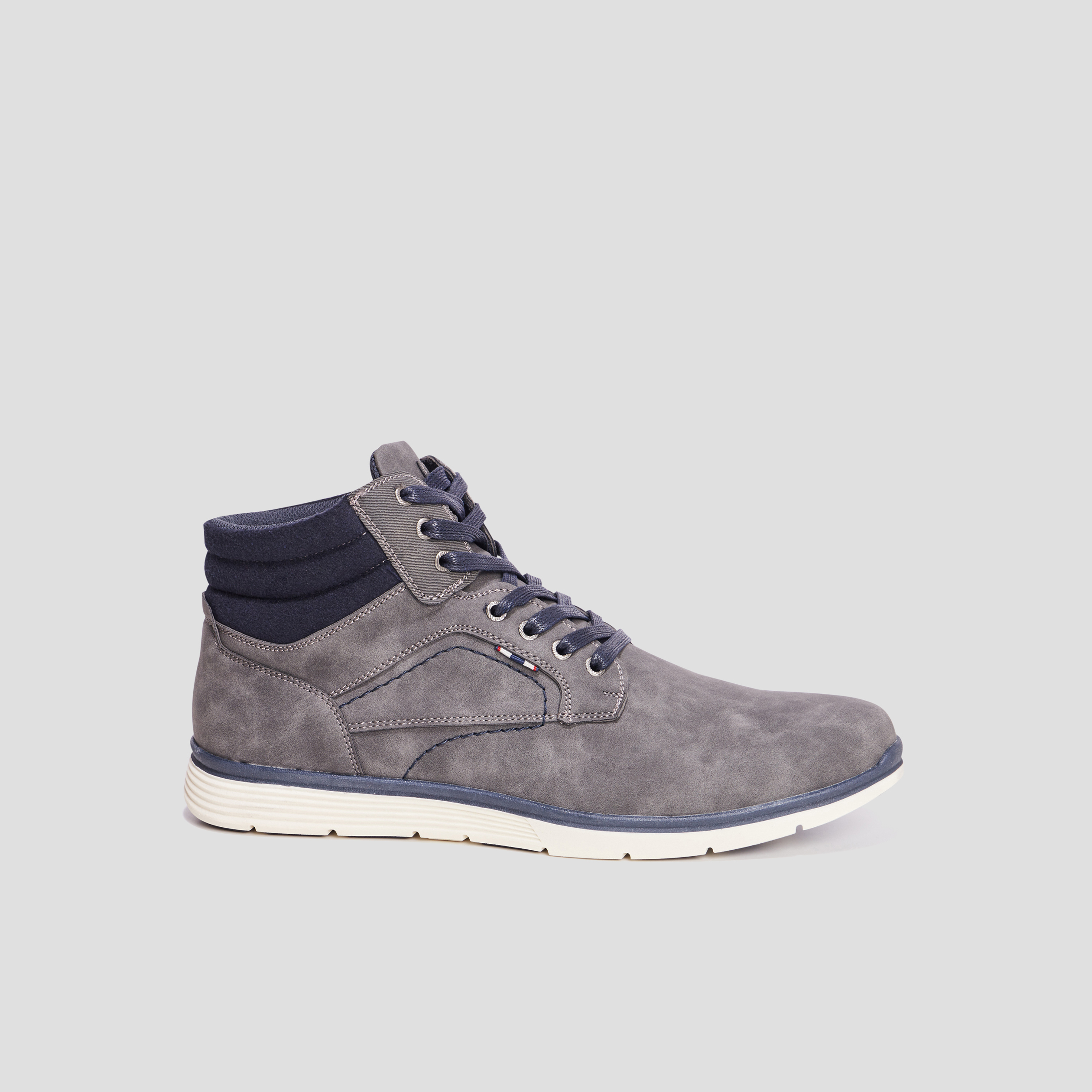 Bottines montantes &agrave; lacets gris homme