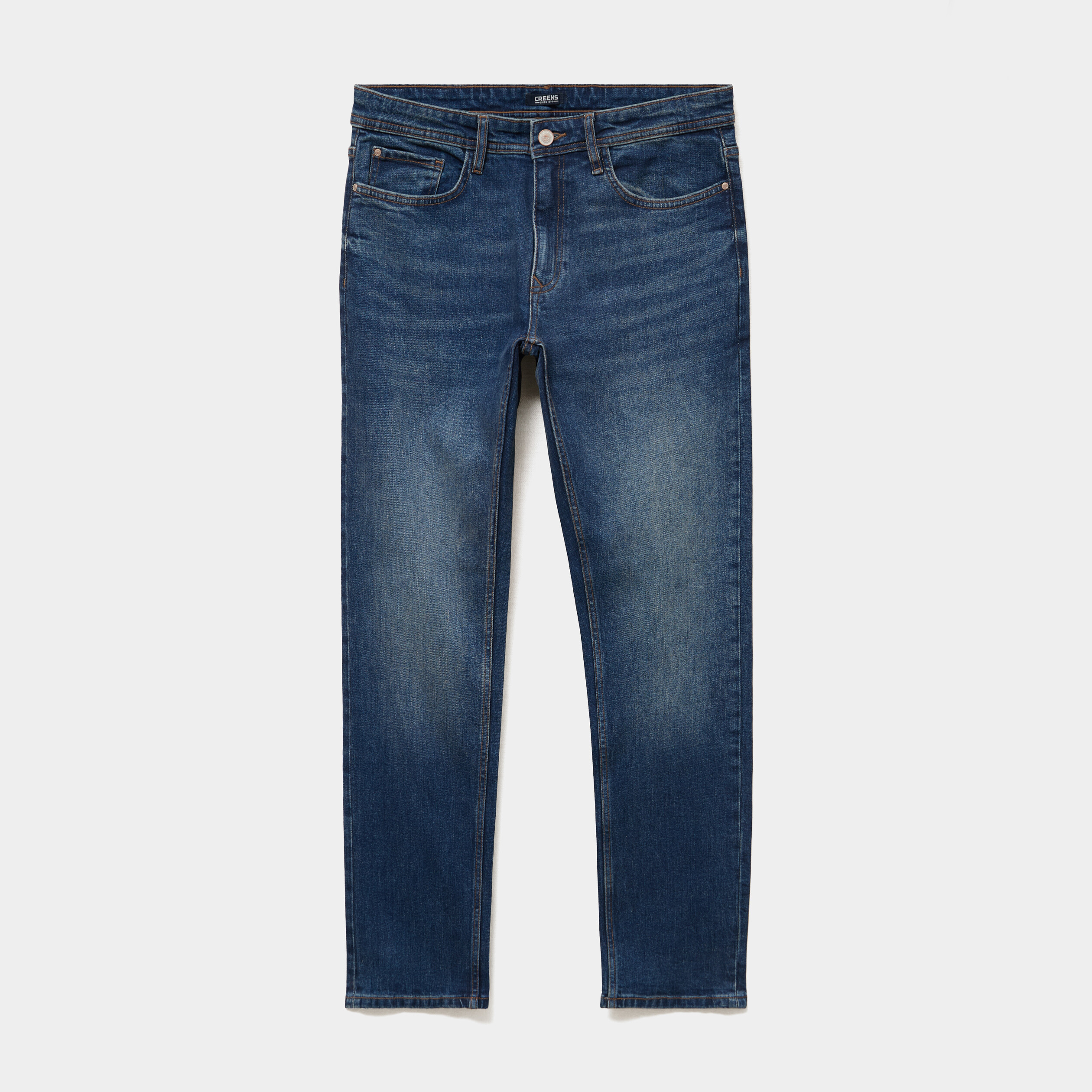 Jeans denim straight 5 poches denim used homme