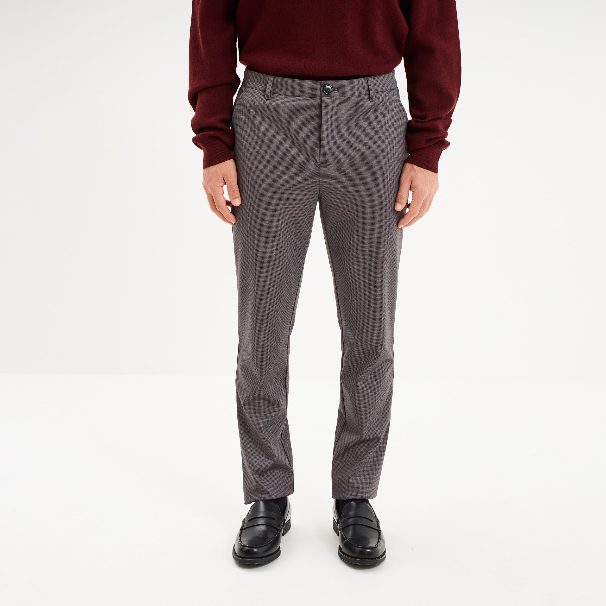 Pantalon chino slim gris homme