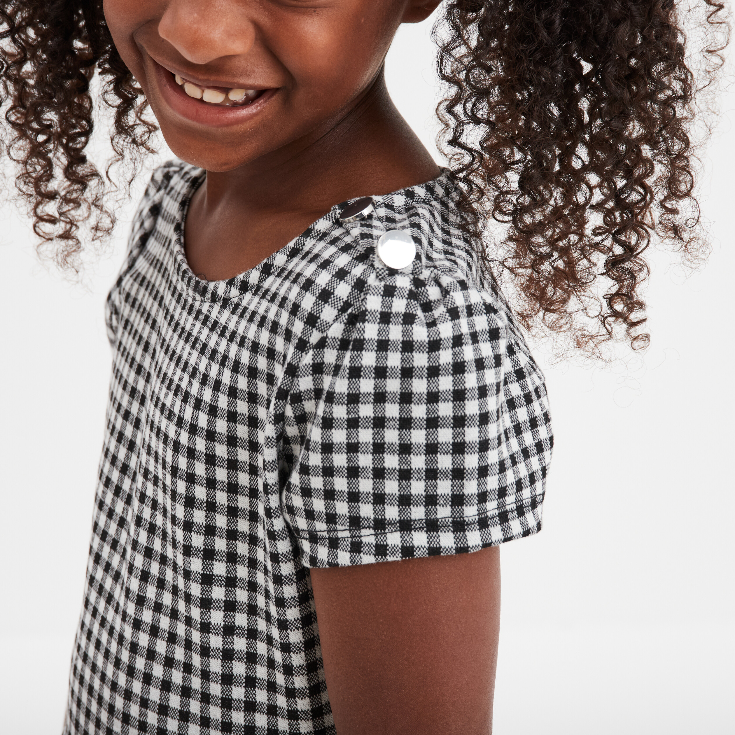 Robe patineuse manches courtes ecru fille
