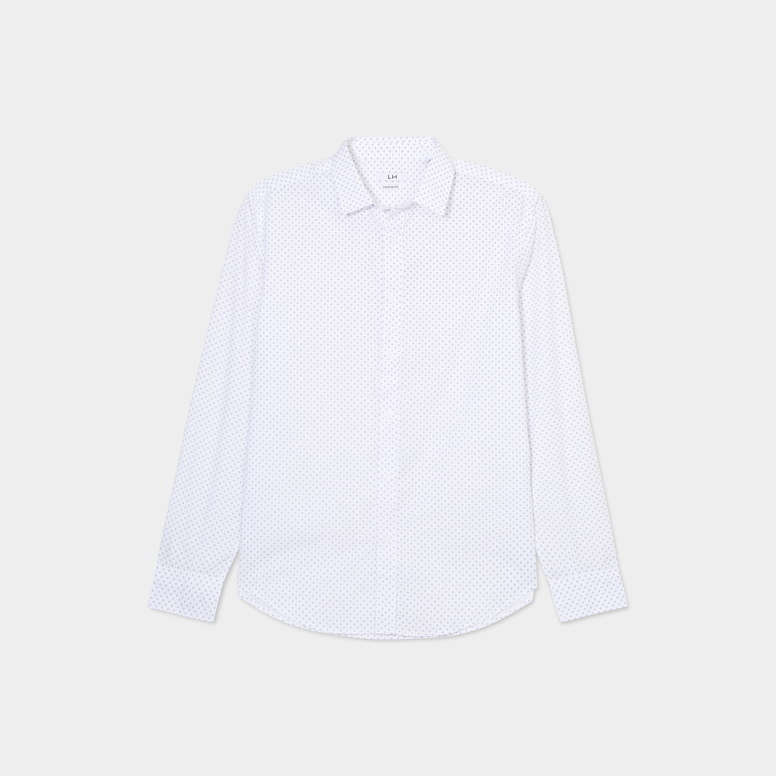 Chemise droite repassage facile blanc homme