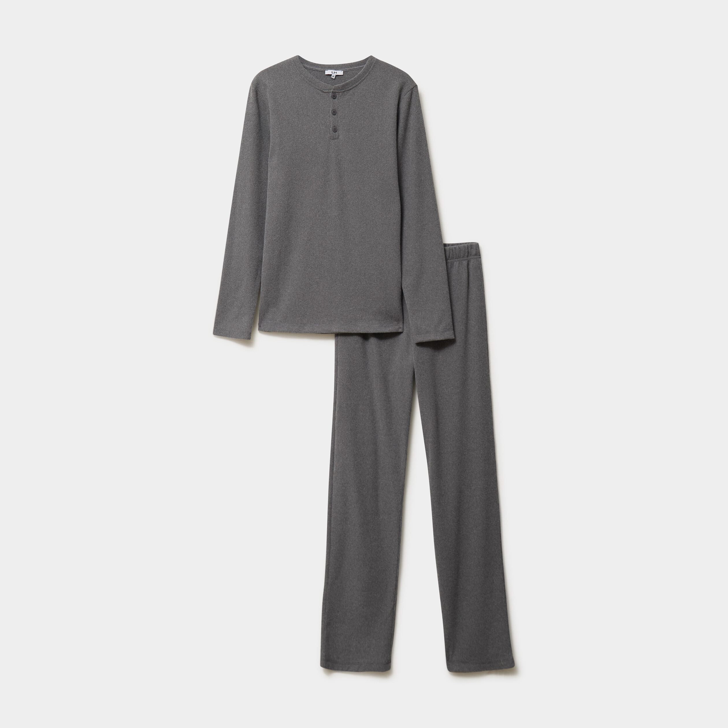 Ensemble pyjama 2 pi&egrave;ces gris clair homme