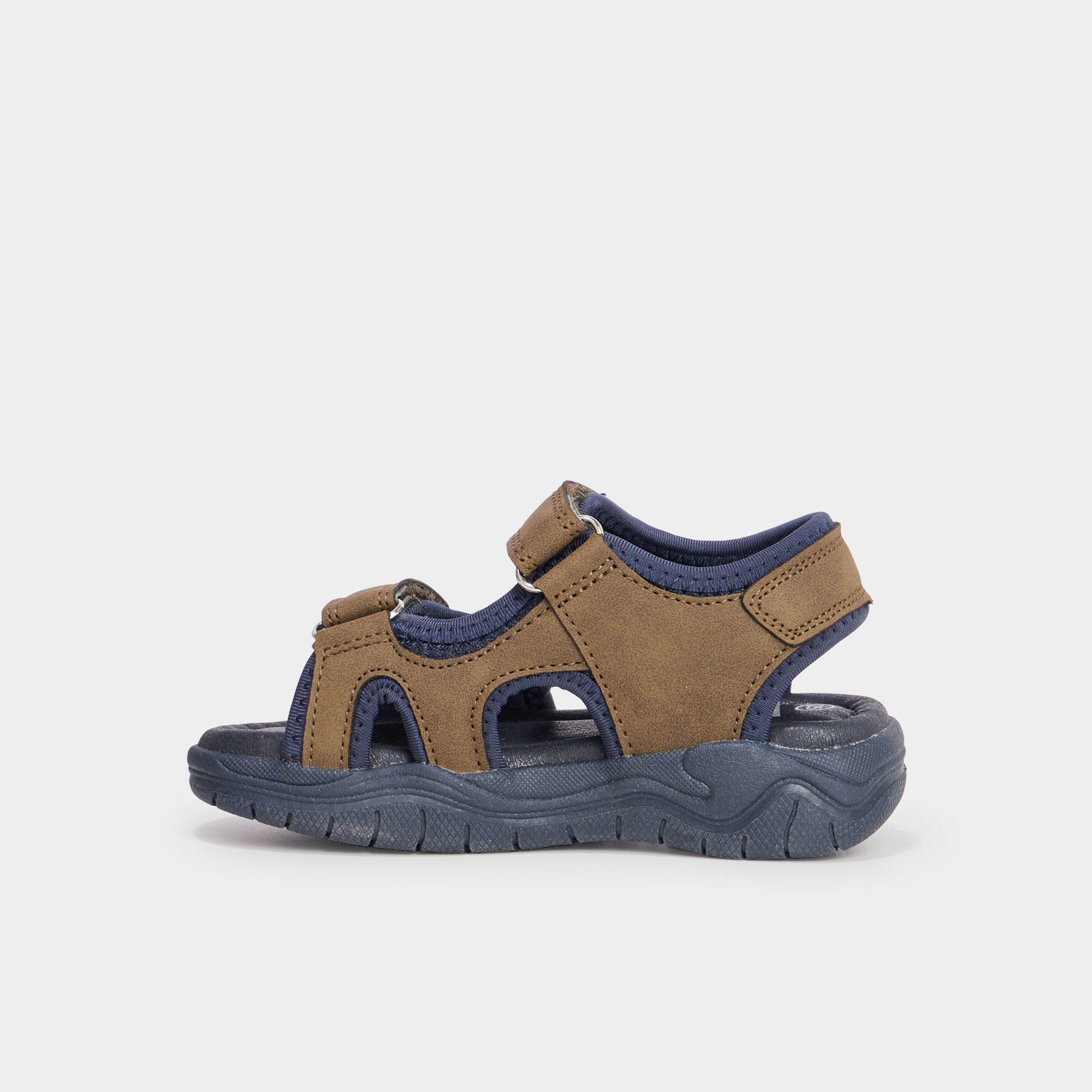 Sandales &agrave; scratchs Trappeur vert kaki gar&ccedil;on