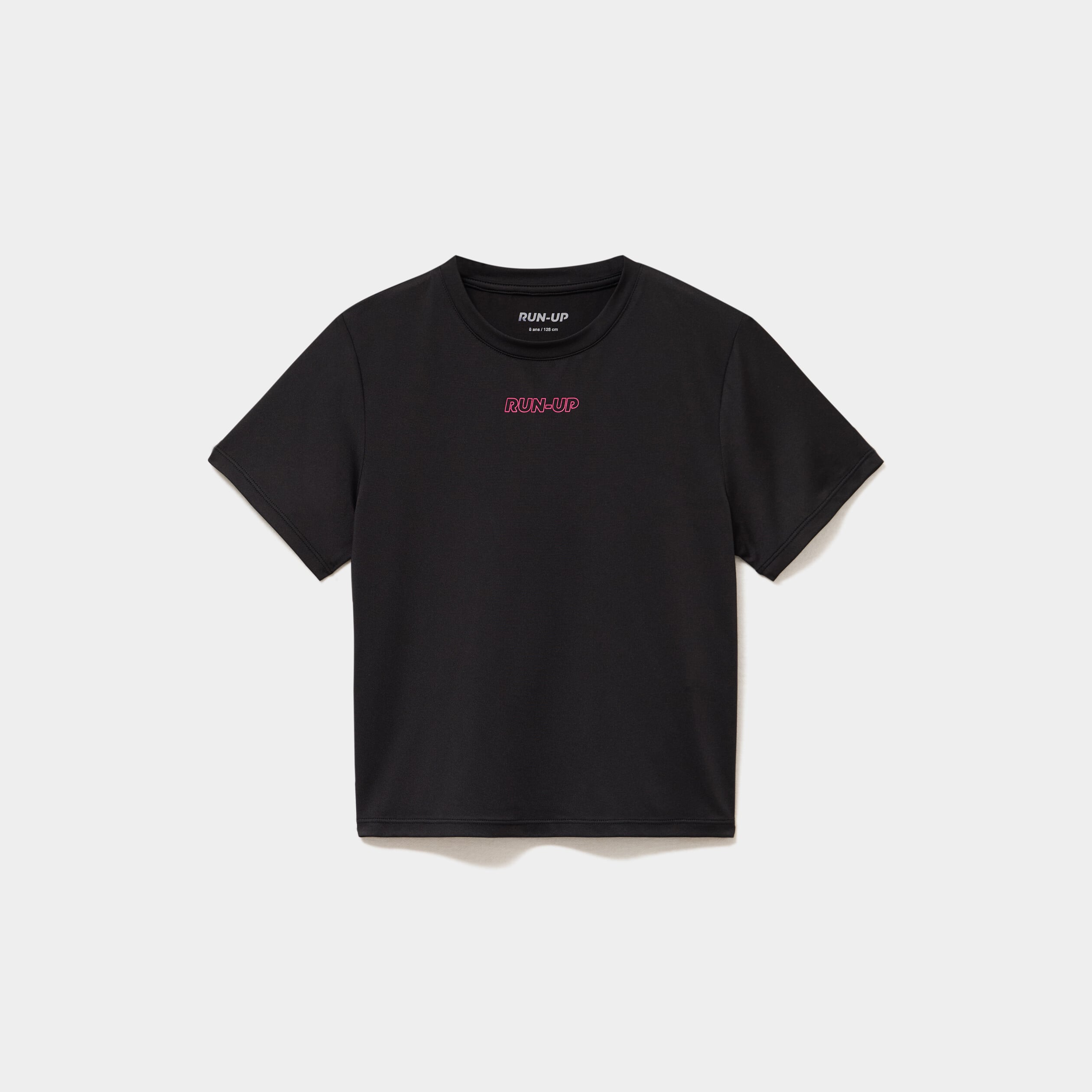 T-shirt ajust&eacute; manches courtes noir fille