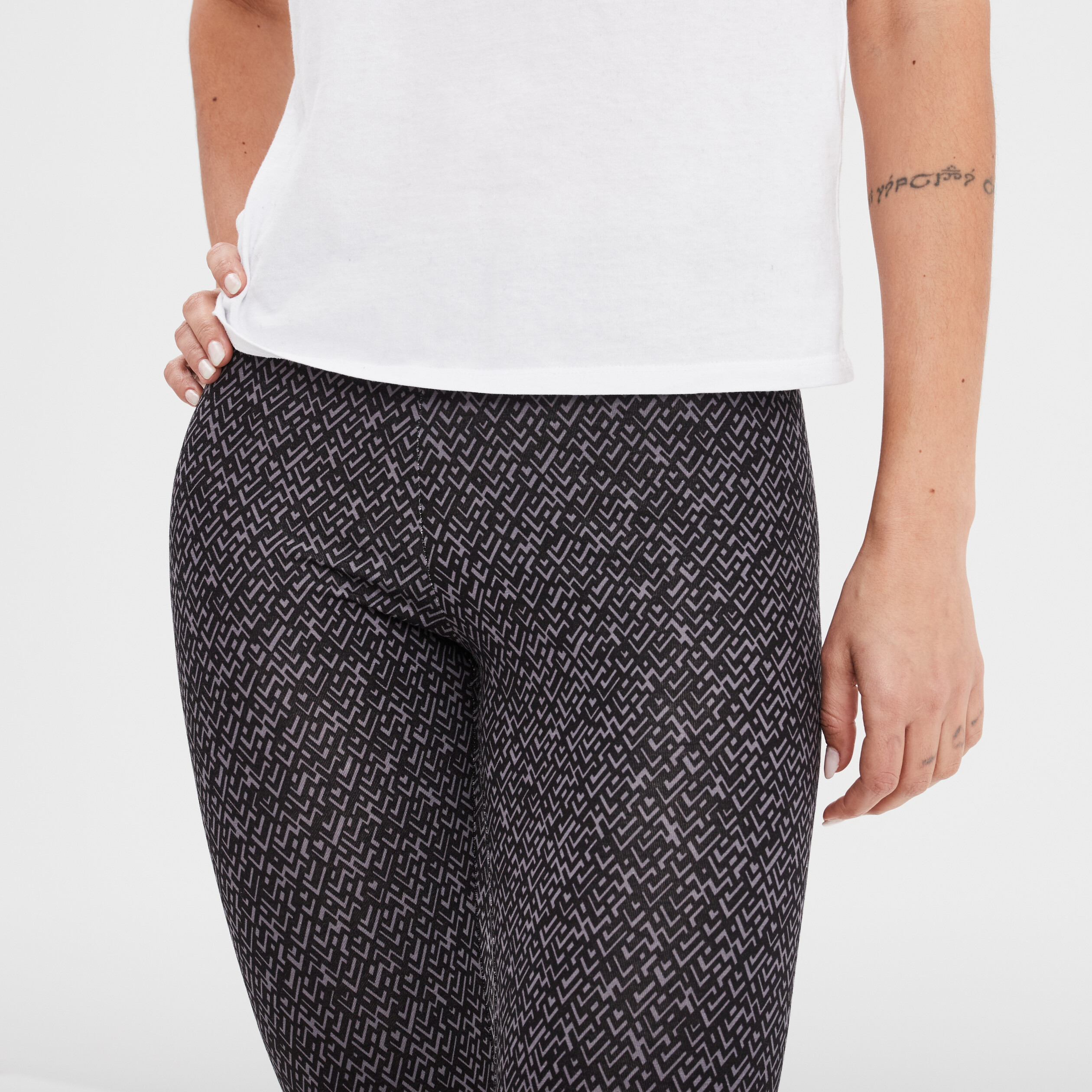 legging long taille haute gris femme Legging long taille haute gris femme