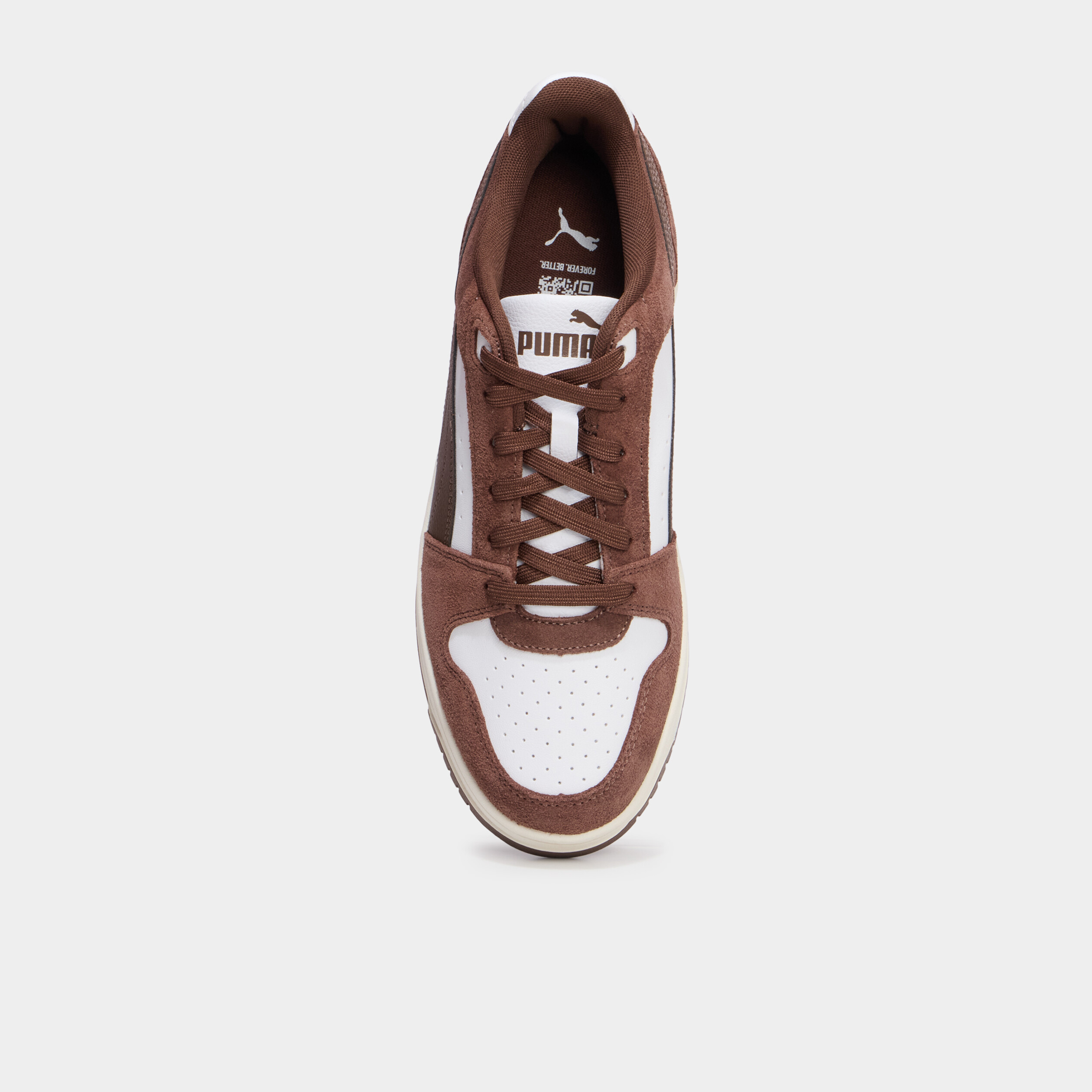 Baskets &agrave; lacets en cuir Puma Slam SD marron homme