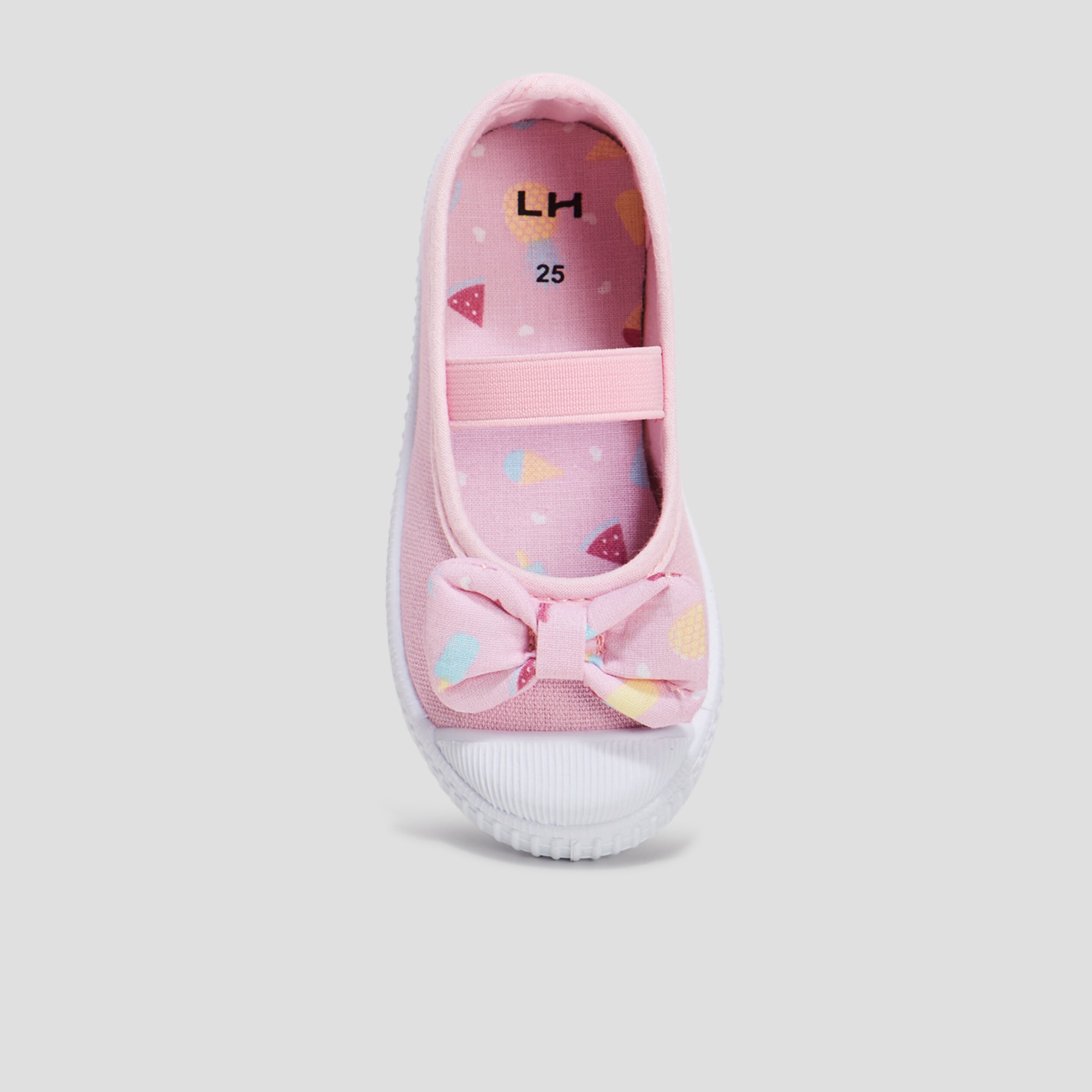Babies toile avec noeuds bout renforc&eacute; rose fille