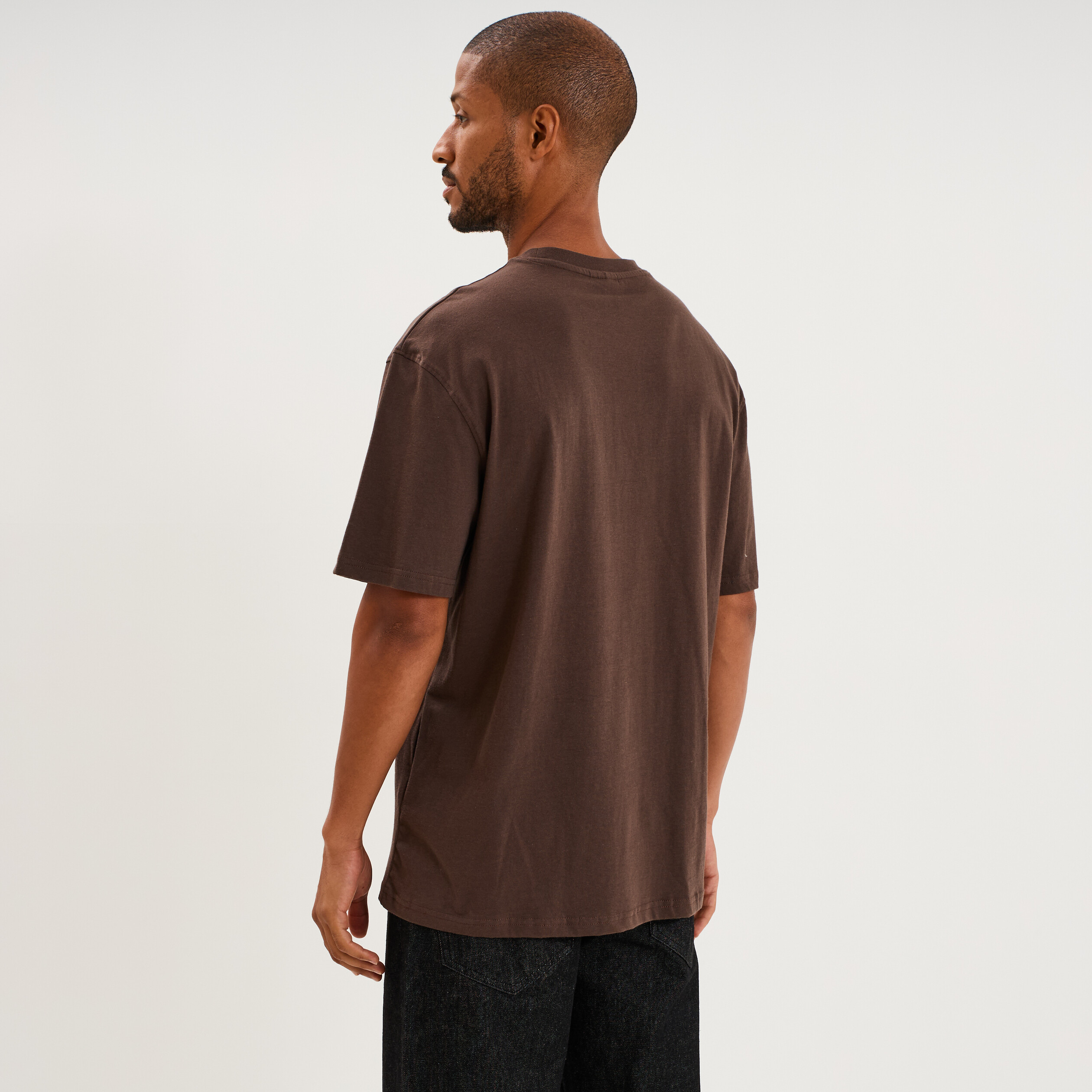 T-shirt manches courtes coton Nirvana marron fonc&eacute; homme