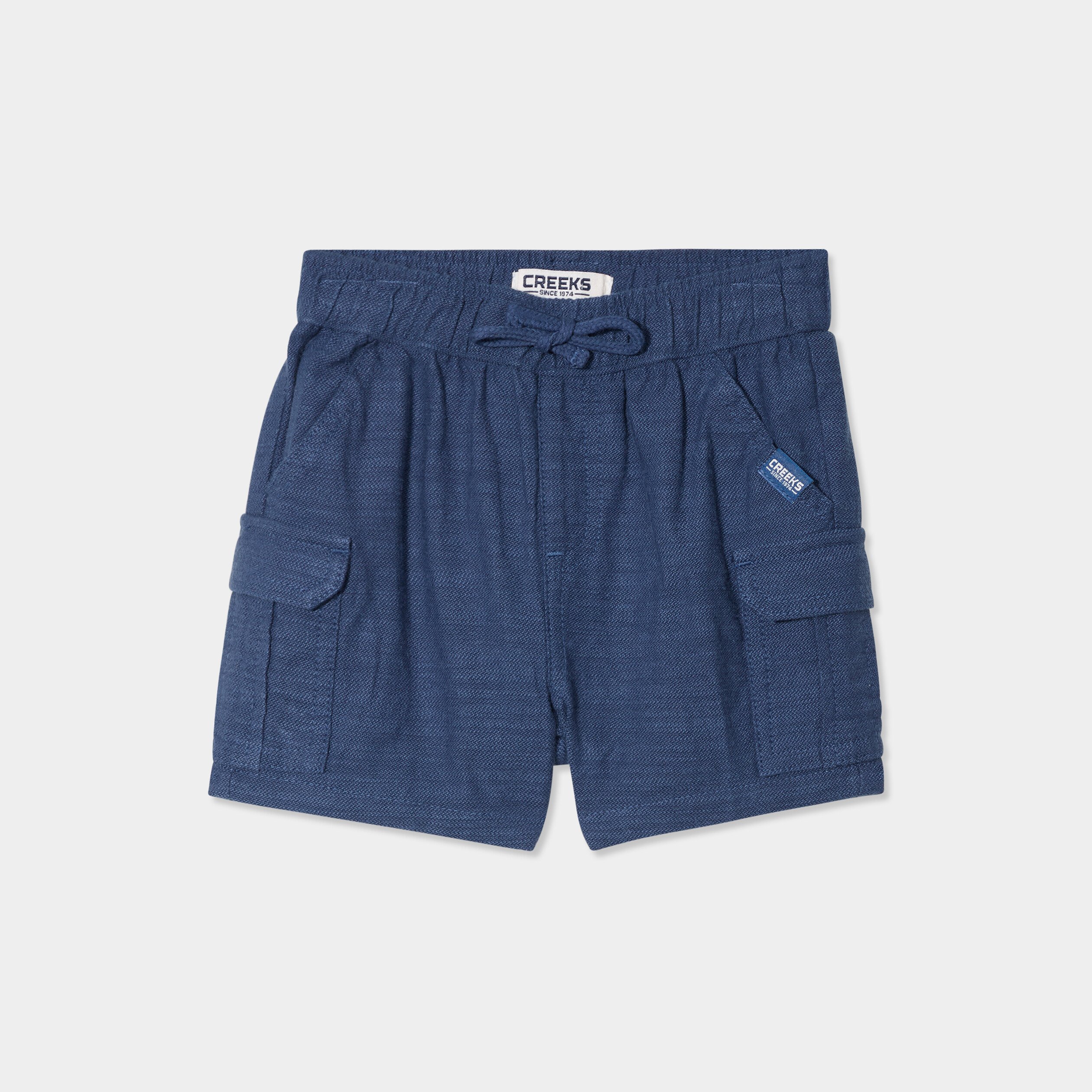 short poches battle coton bleu marine bebeg Short poches battle coton bleu marine bébé garçon