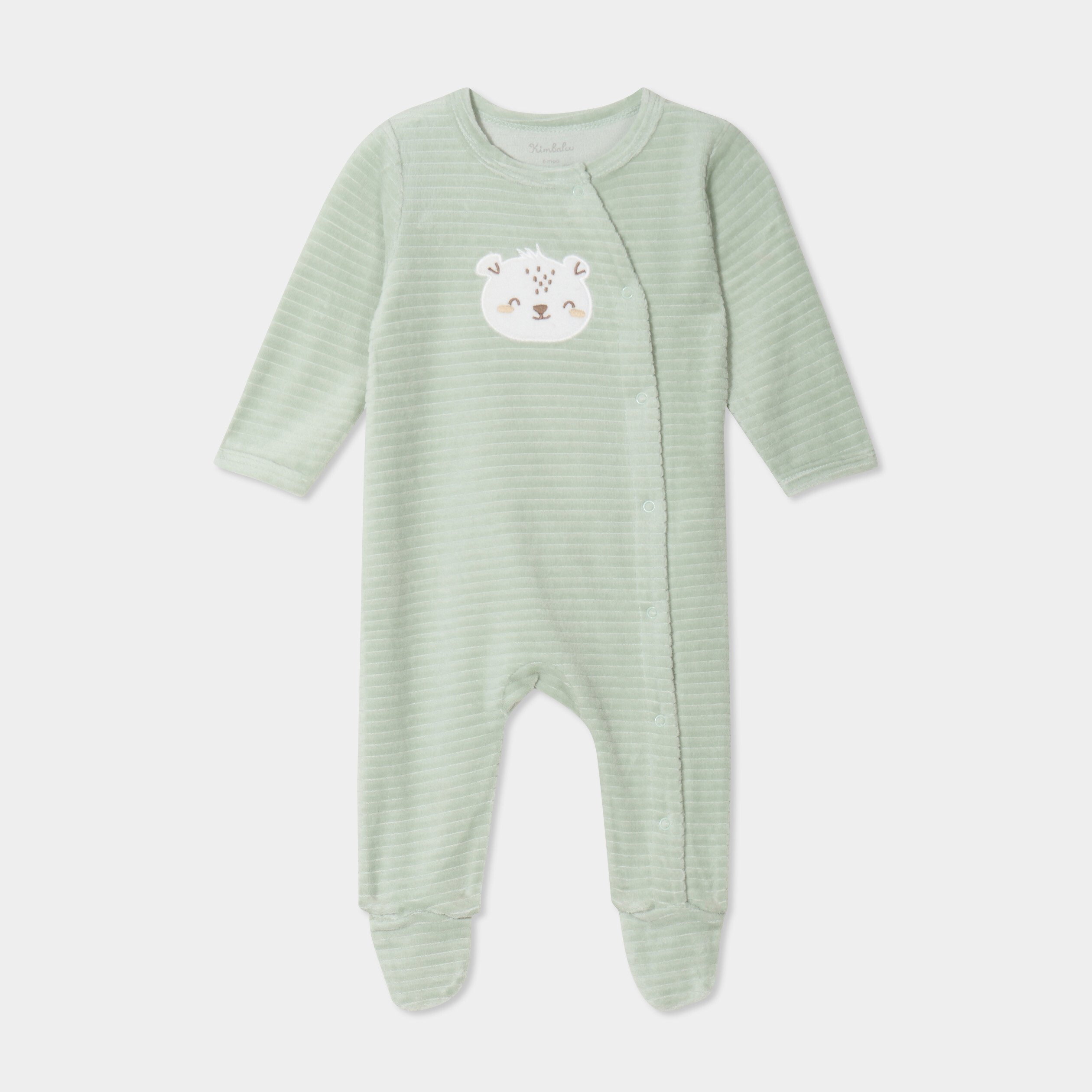 dors bien effet velours manches longues vert pastel bebeg Dors-bien effet velours manches longues vert pastel bébé garçon