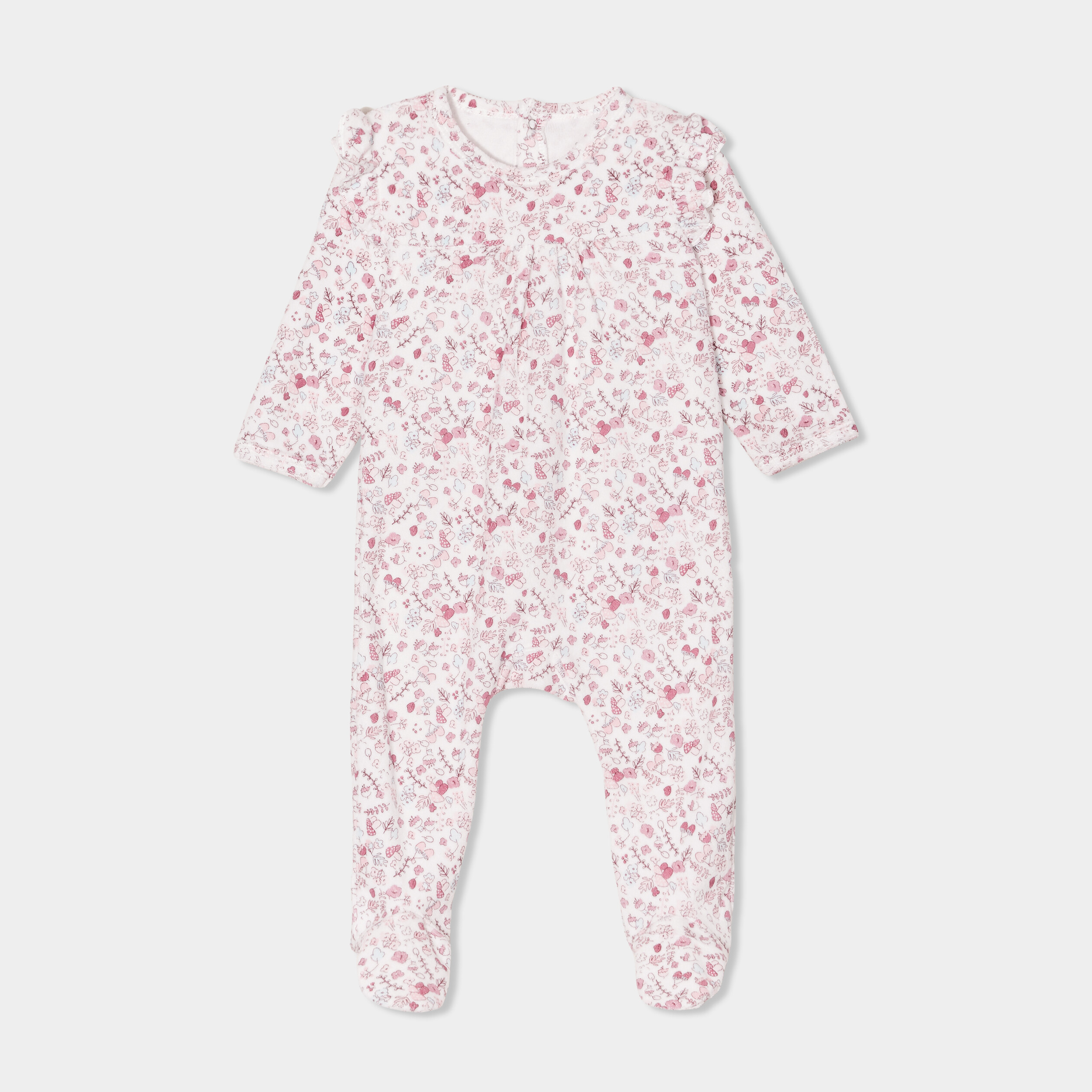 dors bien manches longues boutonne vieux rose bebef Dors-bien manches longues boutonné vieux rose bébé fille