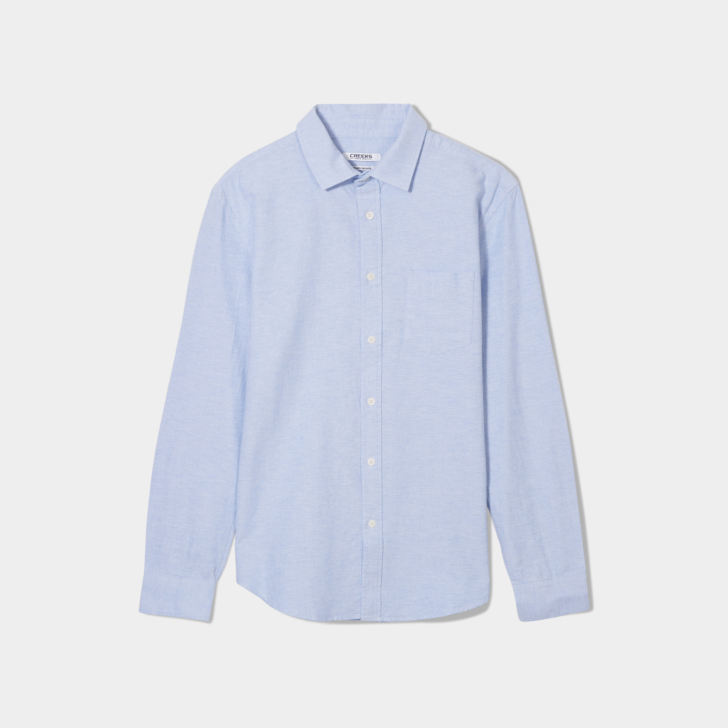 chemise coton manches longues creeks bleu ciel homme Chemise coton manches longues Creeks bleu ciel homme