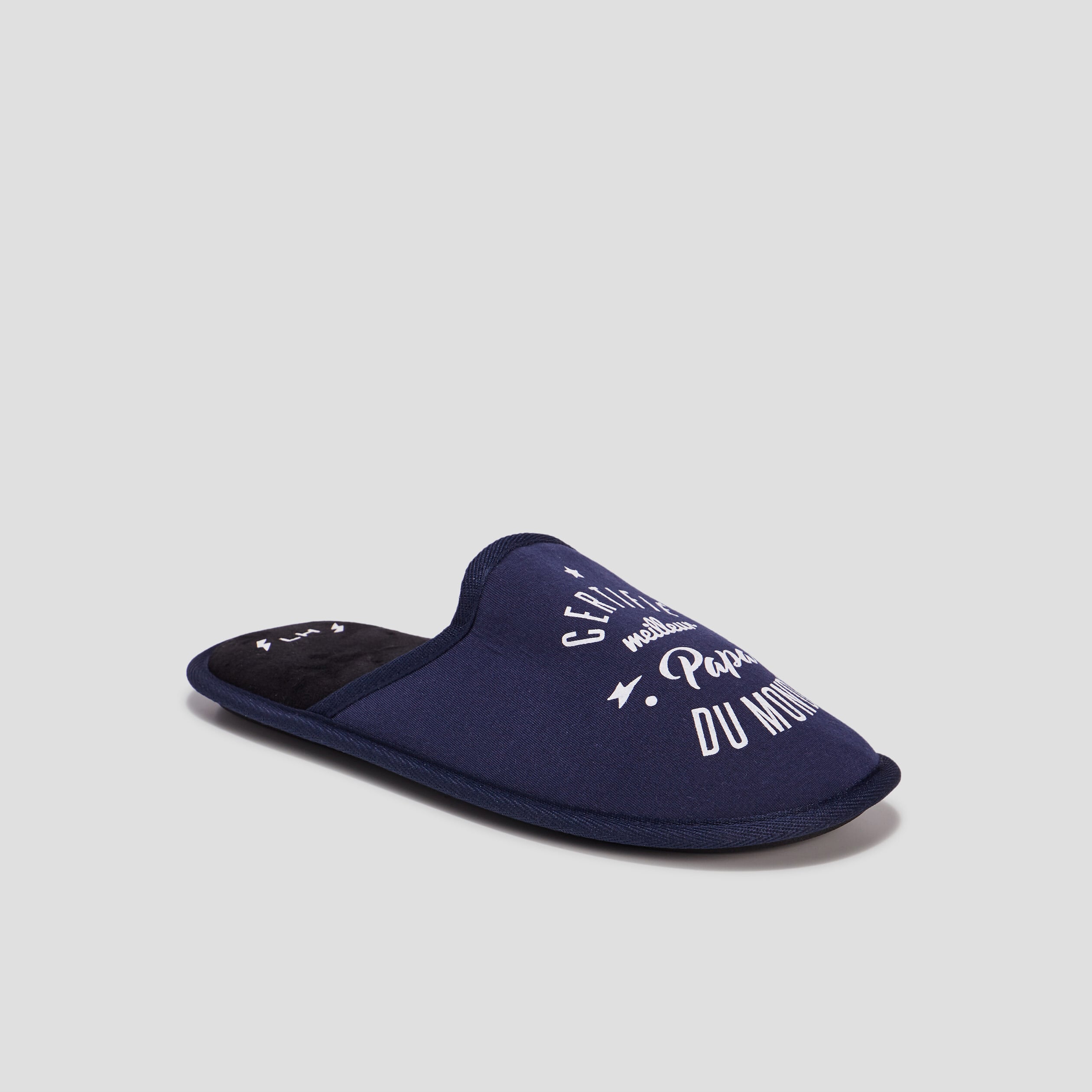 Chaussons mules meilleur papa bleu homme