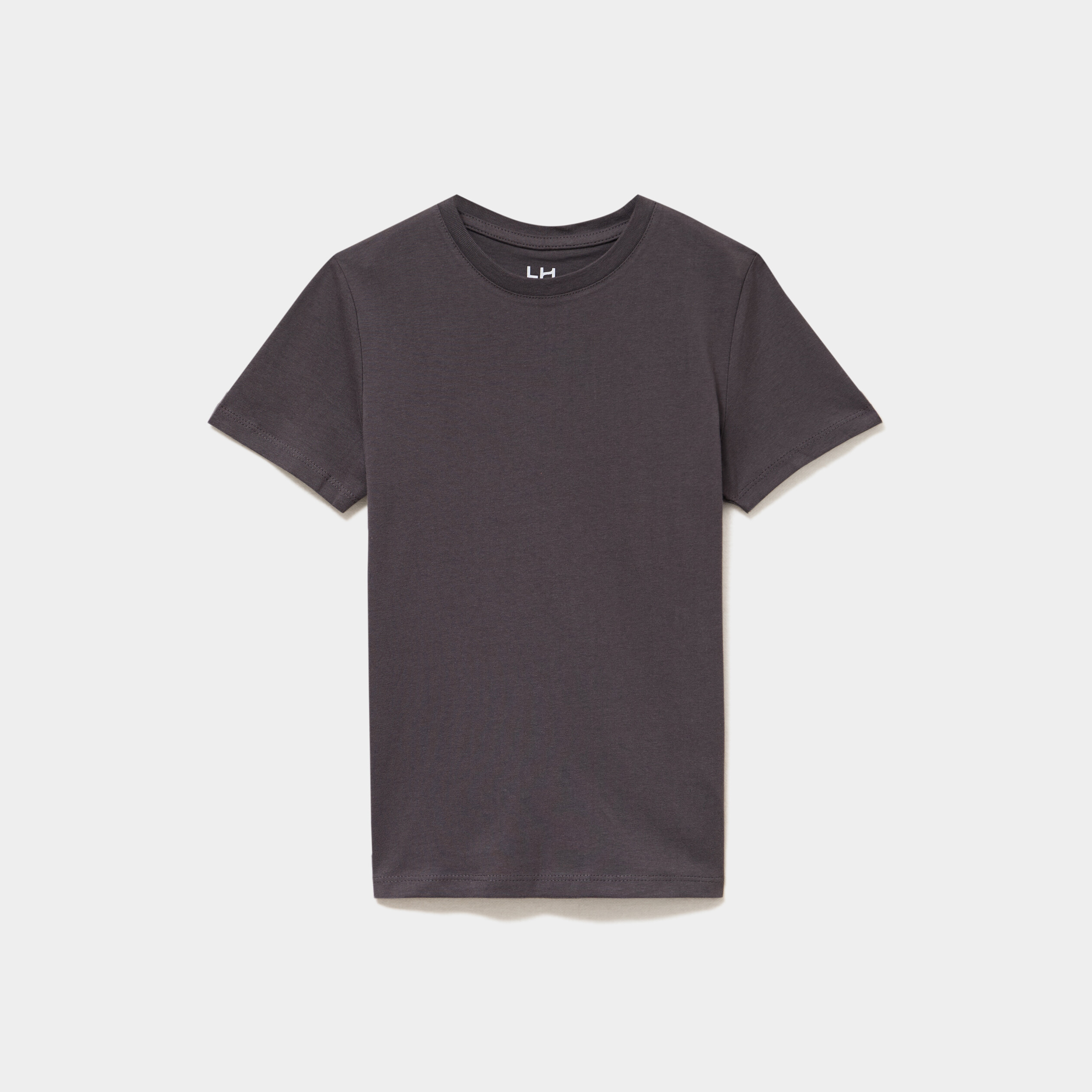 T-shirt en coton manches courtes gris fonc&eacute; gar&ccedil;on