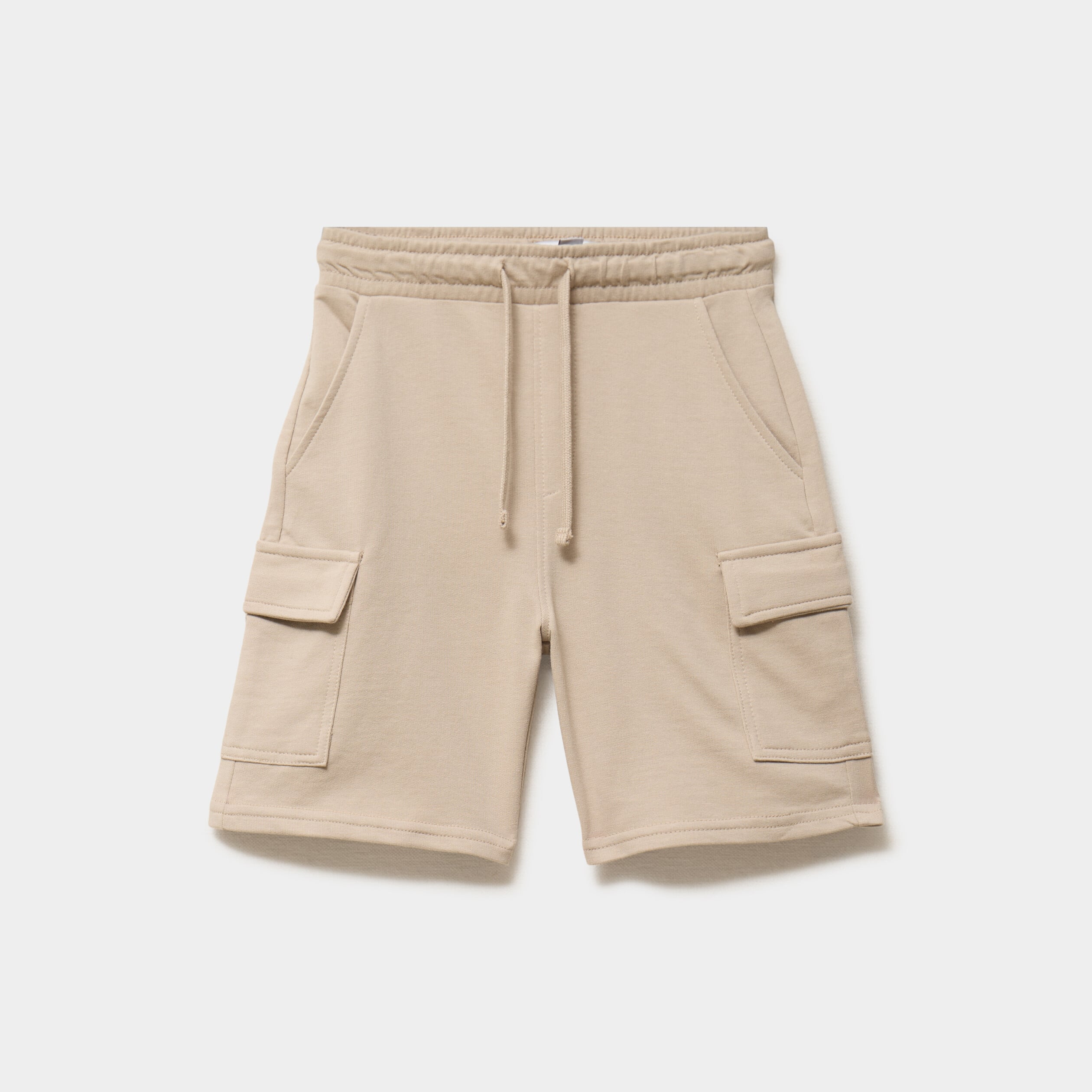 Short cargo molleton taille &eacute;lastiqu&eacute;e gris fonc&eacute; gar&ccedil;on
