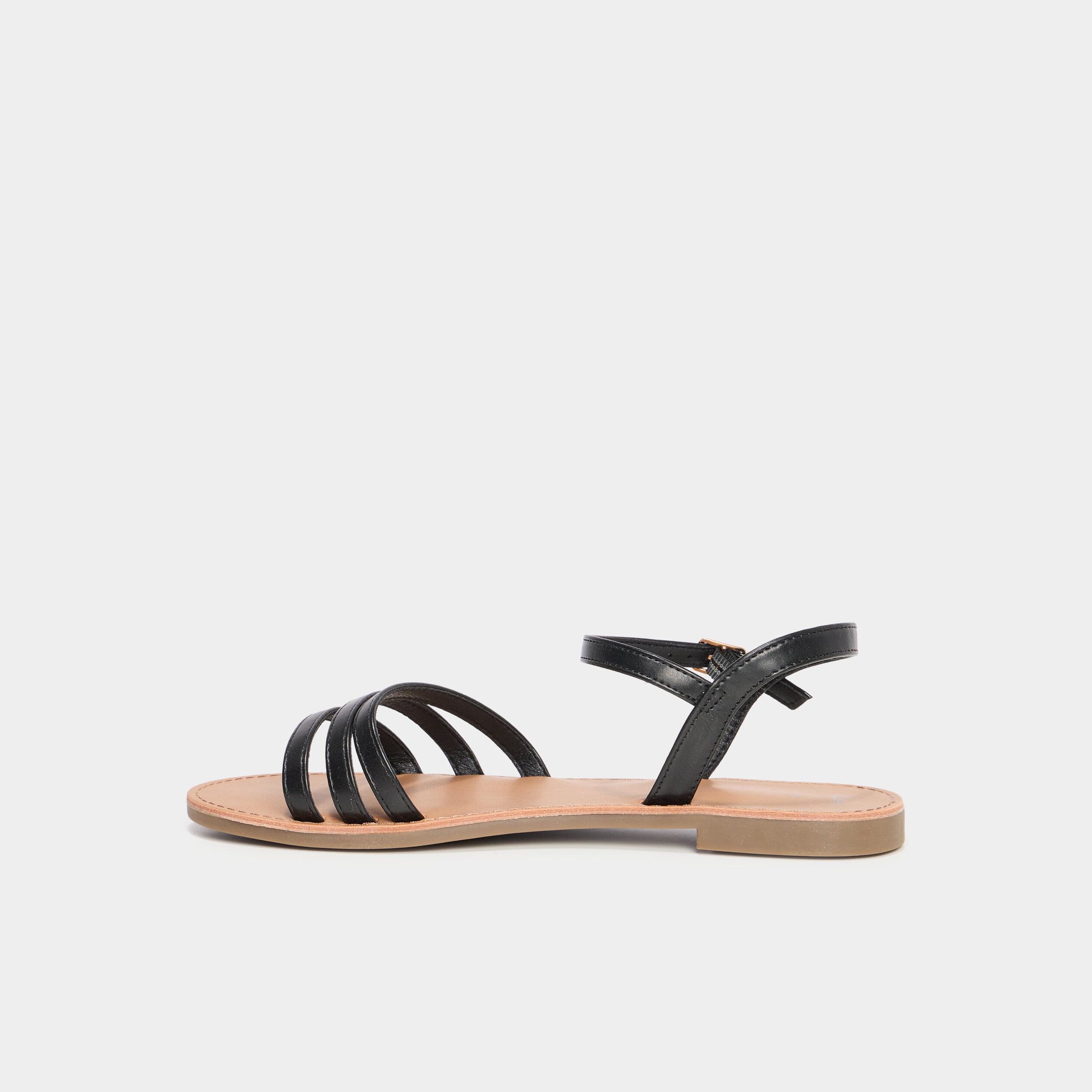 Sandales plates noir femme
