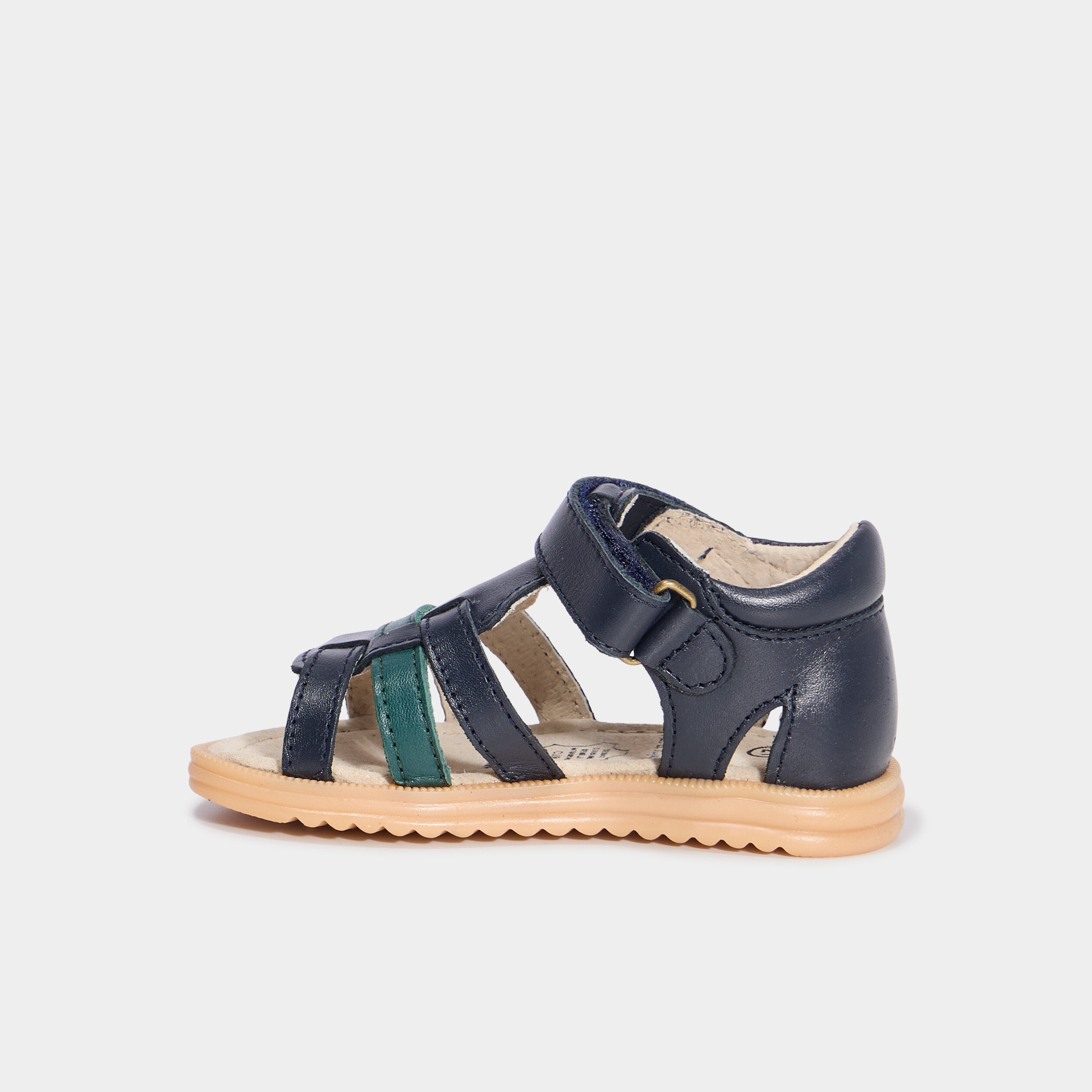 sandales en cuir bleu marine bebeg Sandales en cuir bleu marine bébé garçon
