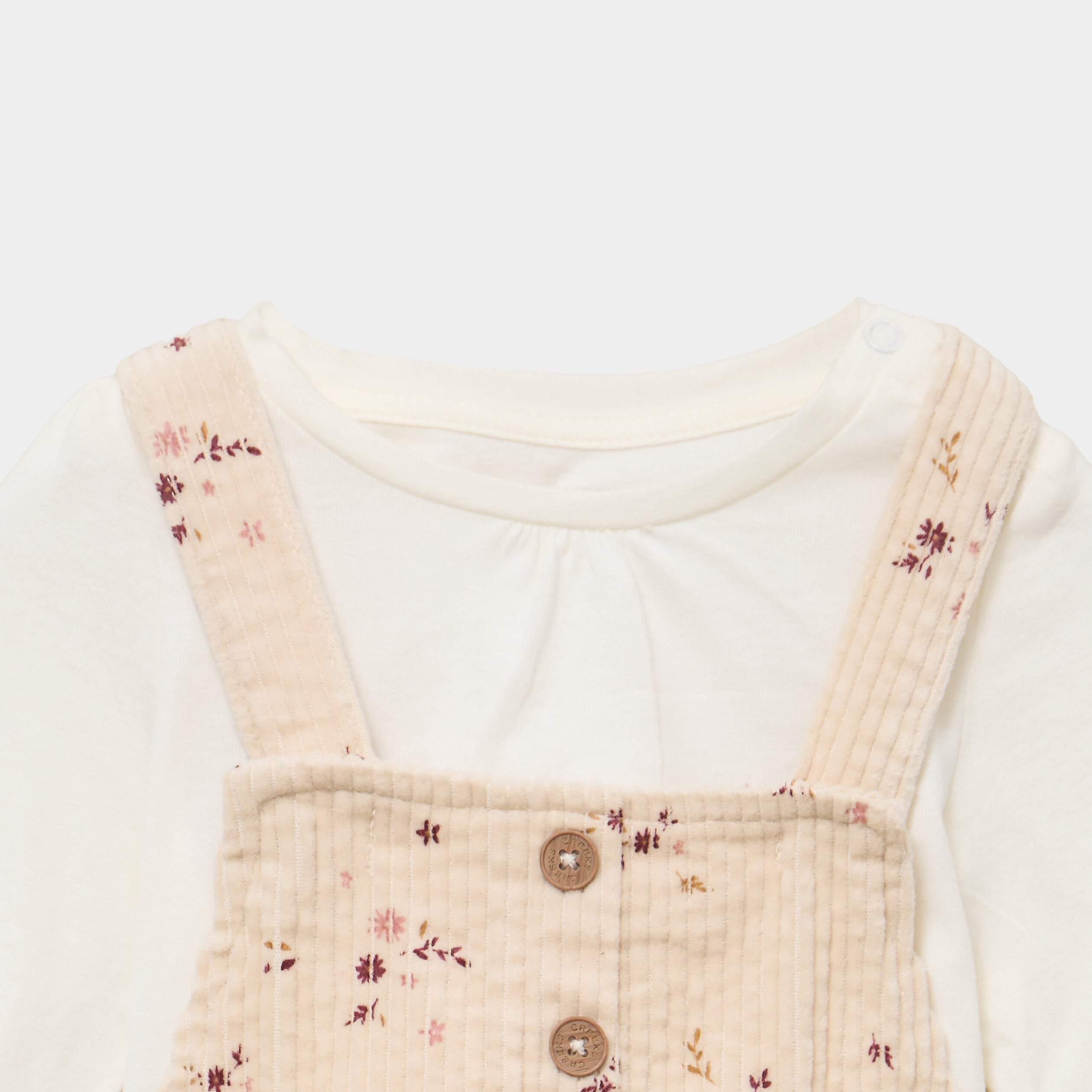 Ensemble 3 pi&egrave;ces avec robe velours ficelle b&eacute;b&eacute; fille