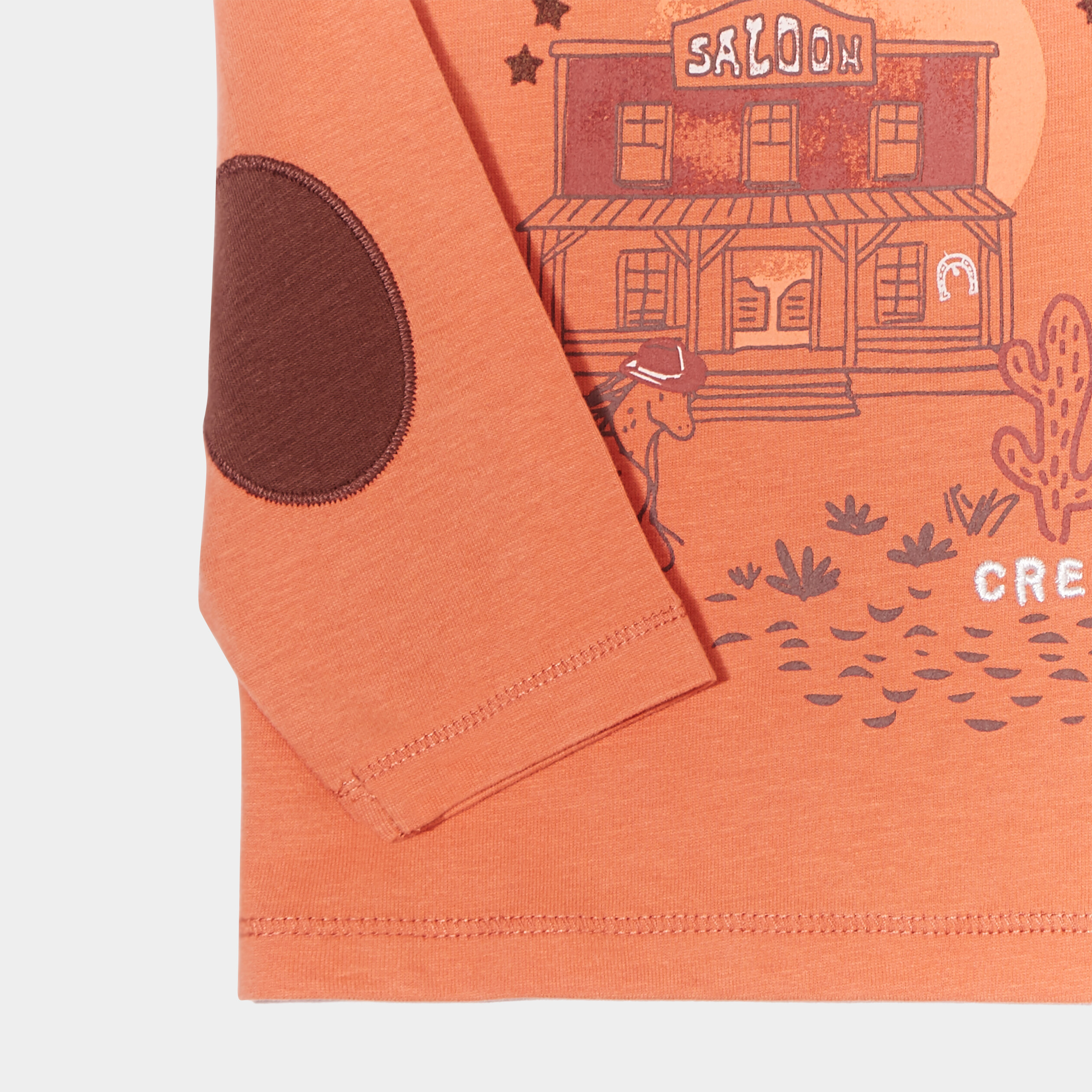 T-shirt manches longues Creeks orange bébé garçon