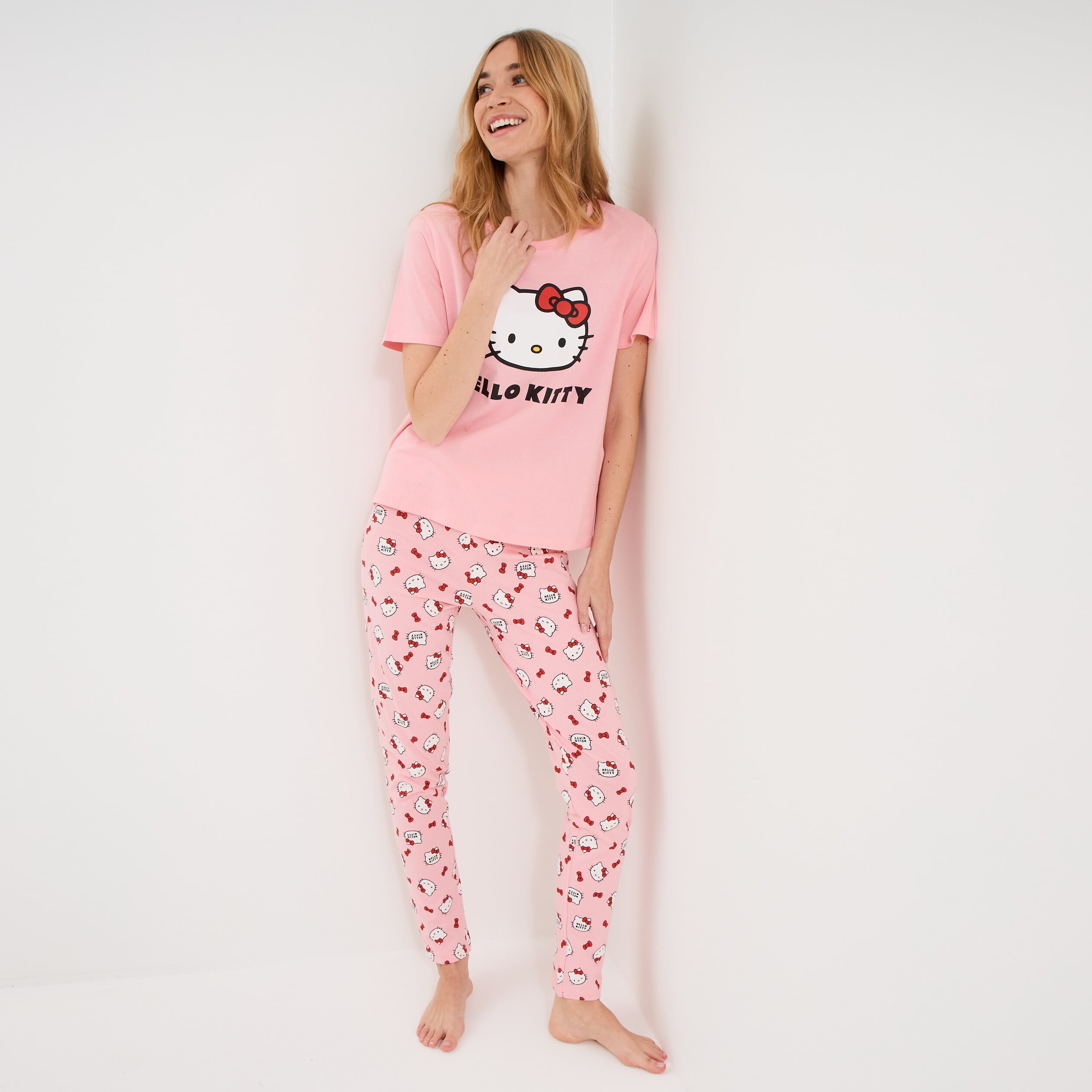 Ensemble pyjama coton Hello Kitty rose femme