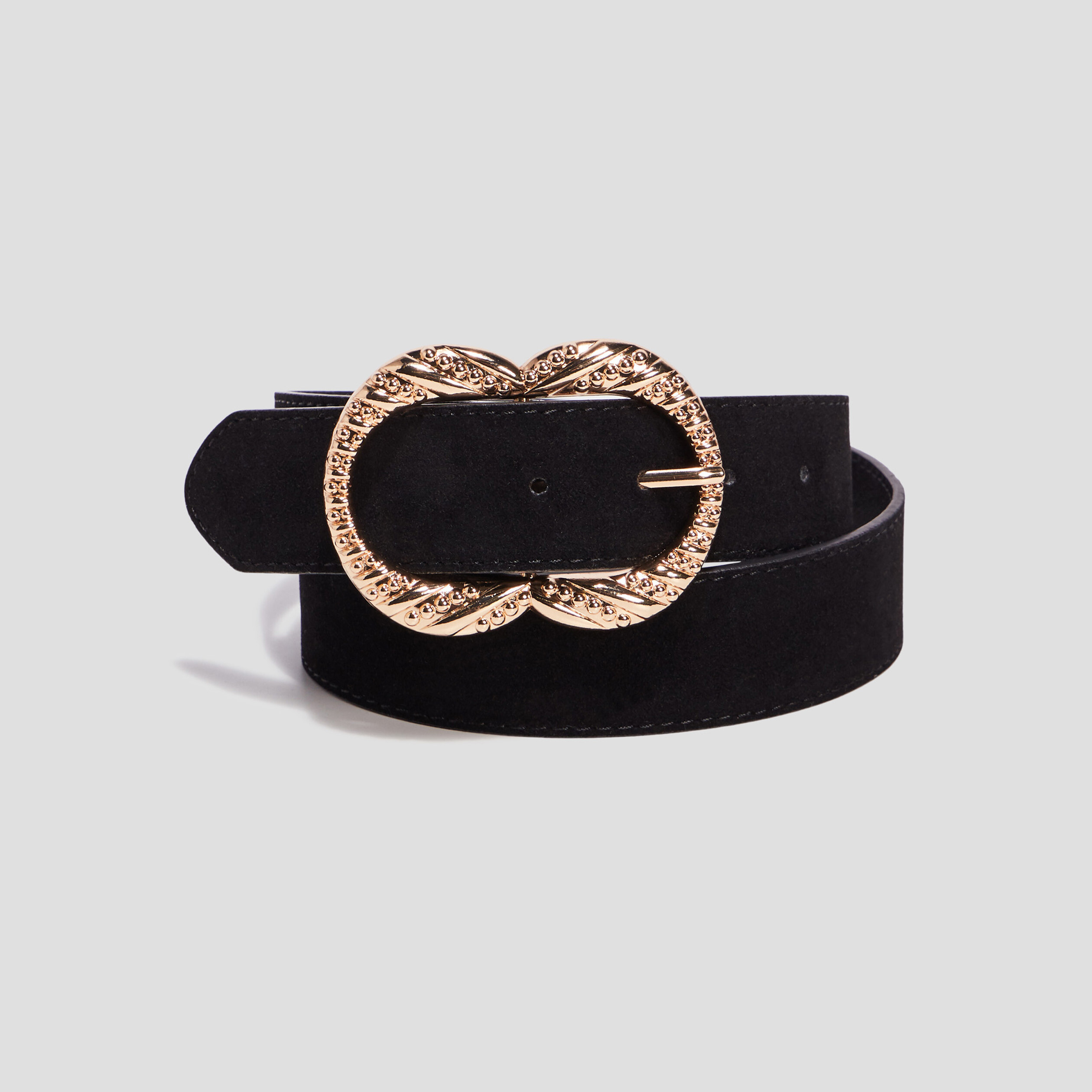 Ceinture Femme élégante MESHIKAIER - PU Cuir 105cm, Boucle Ronde Métal