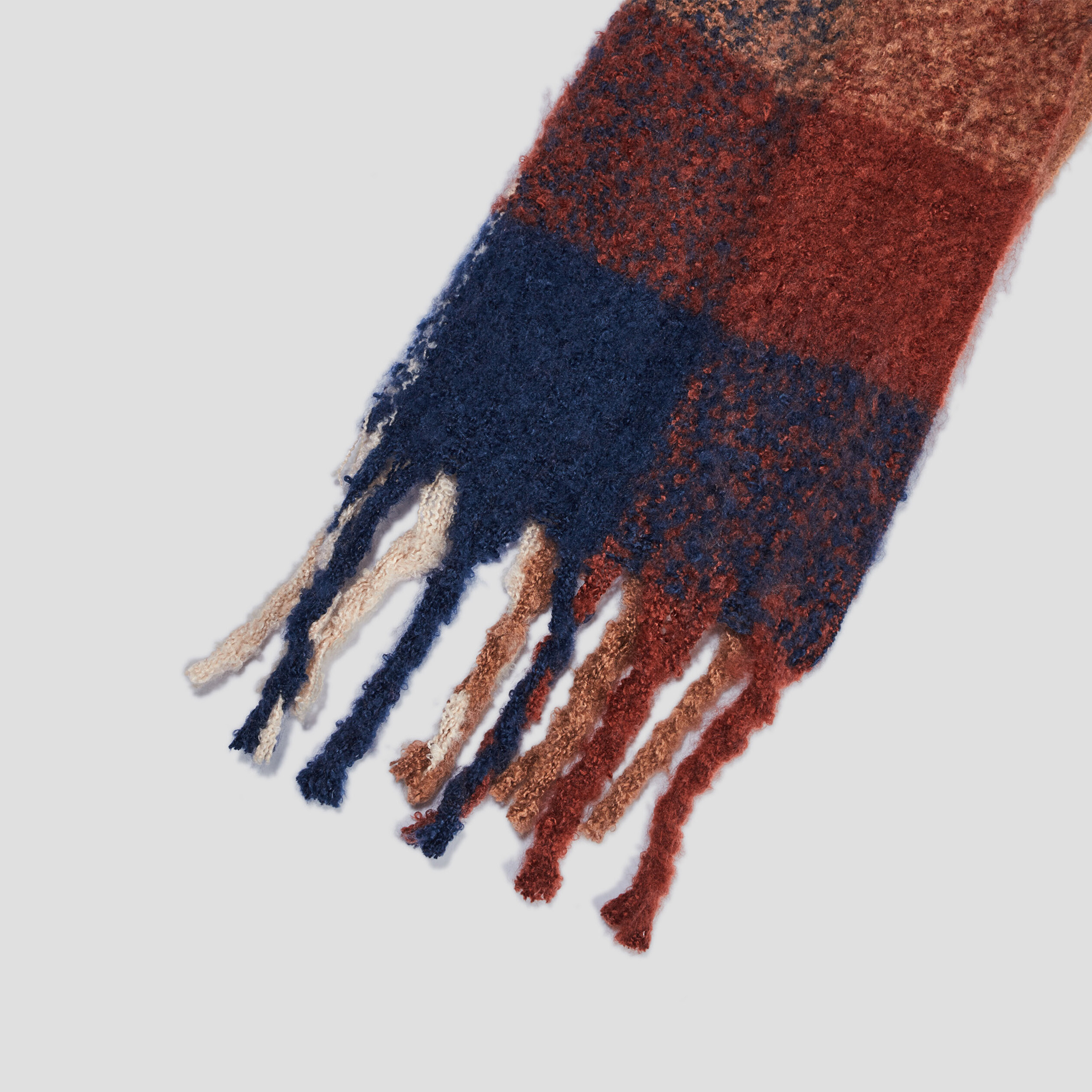 Écharpe à franges multicolore femme