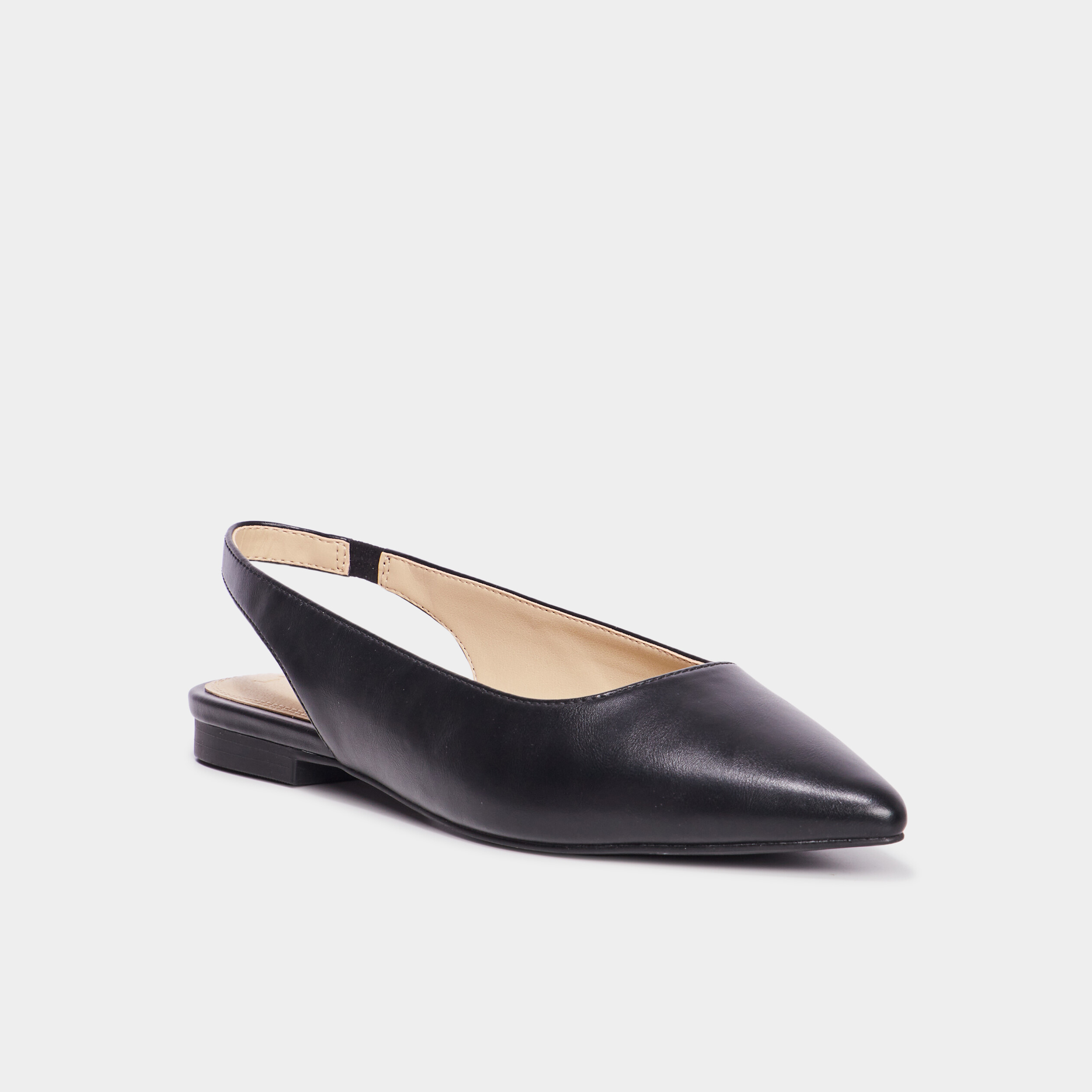 Ballerines slingback pointues noir femme