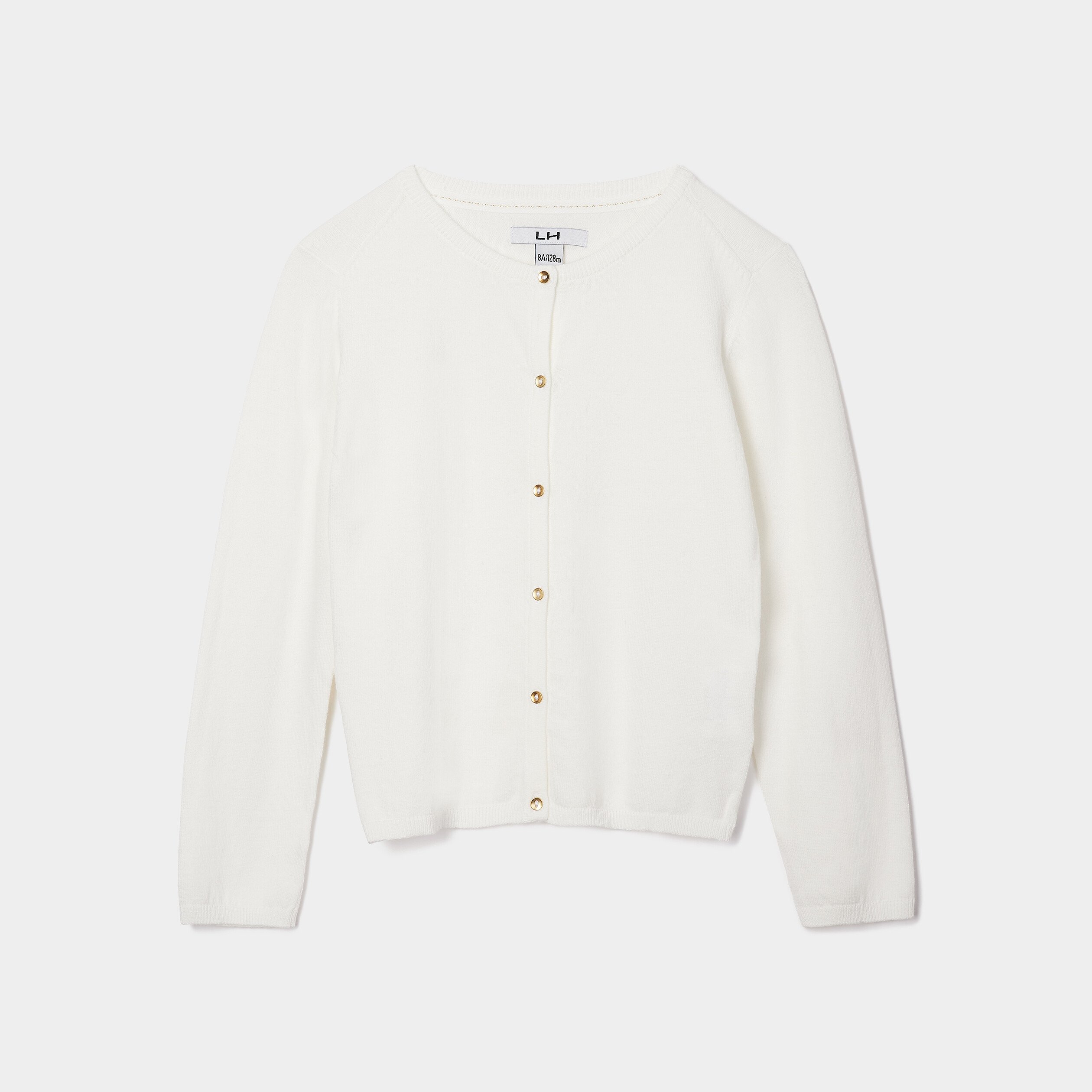 gilet boutonne ivoire fille Gilet boutonné ivoire fille