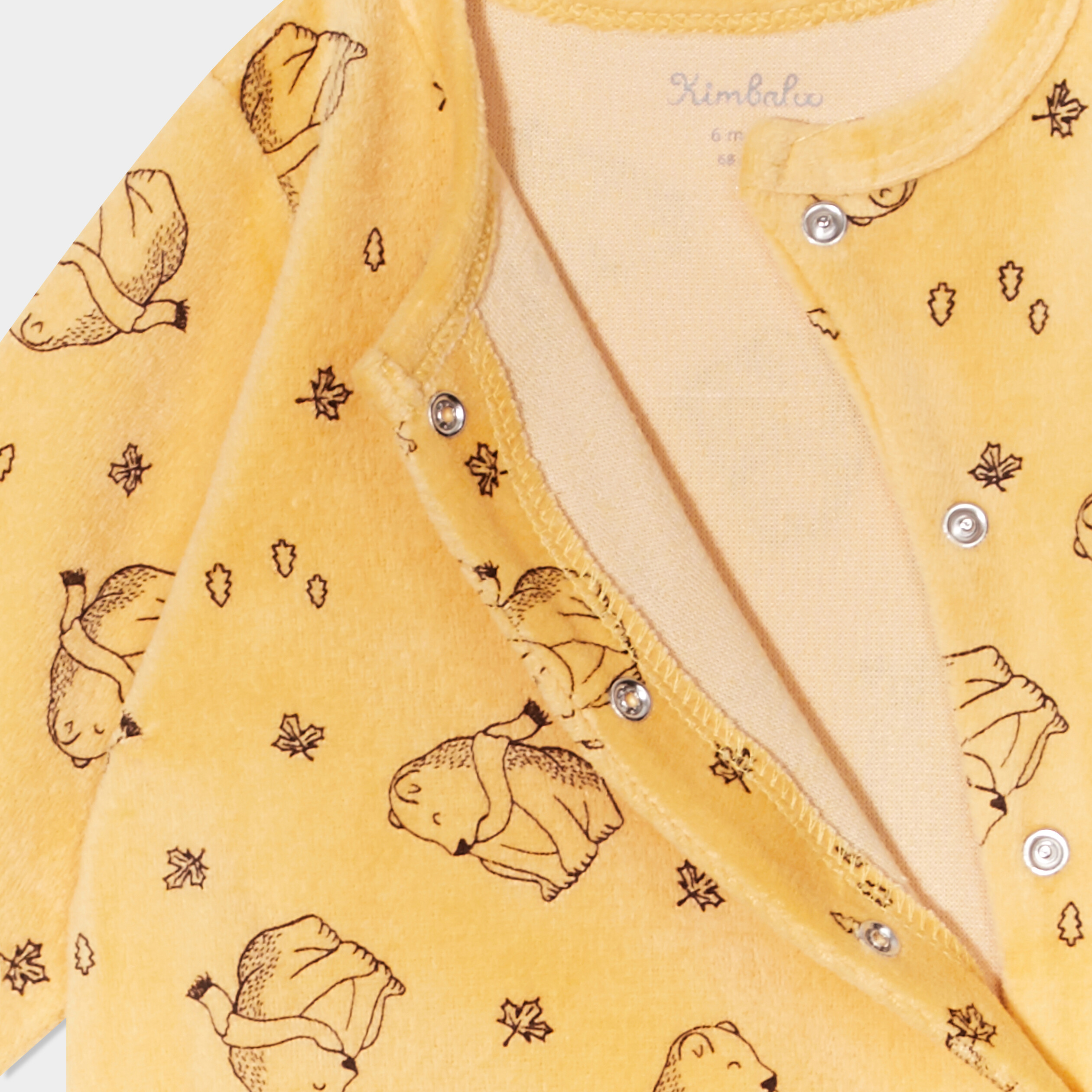pyjama dors bien col rond effet polaire jaune bebe Pyjama dors-bien col rond effet polaire jaune bébé