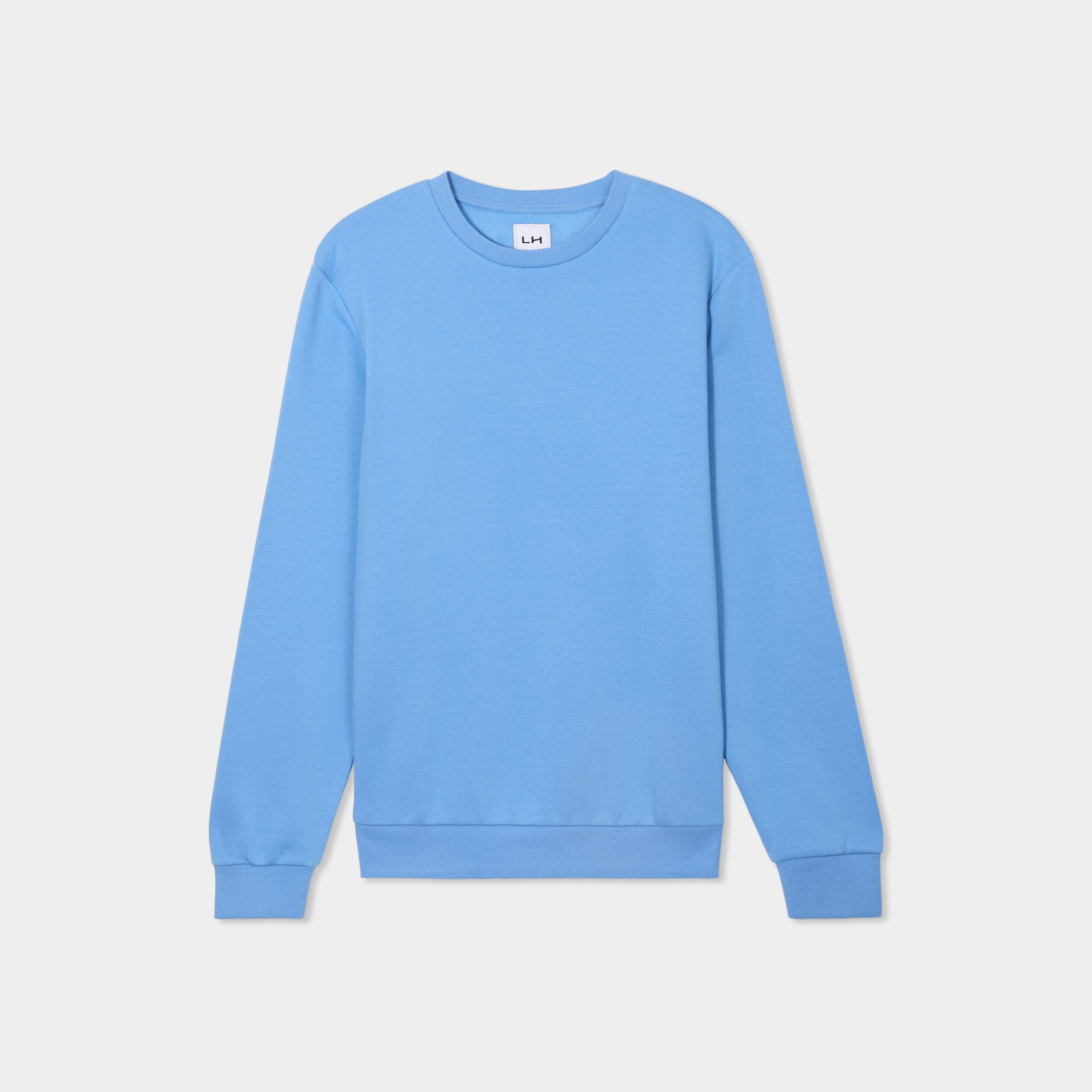 Sweat molleton col rond bleu homme