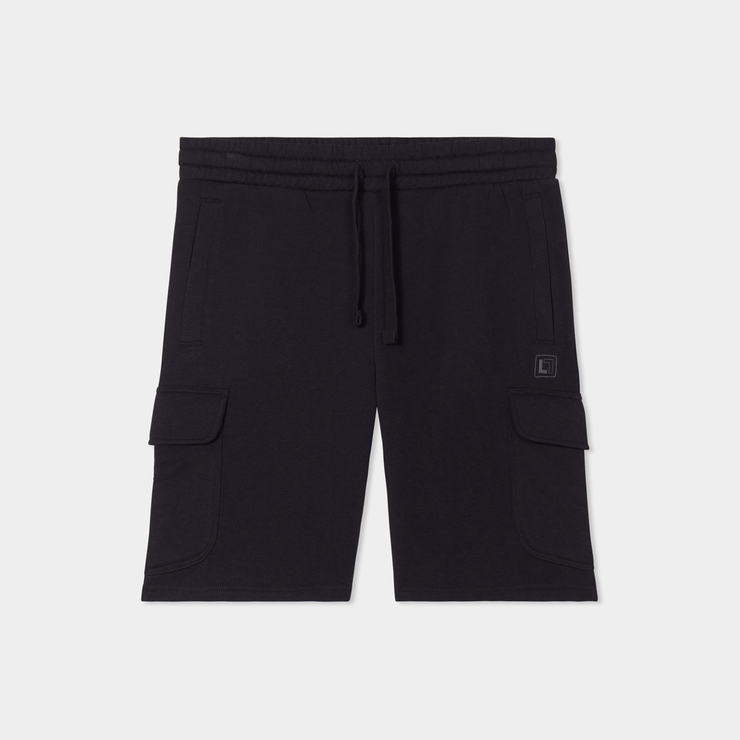 Bermuda de jogging avec poches c&ocirc;t&eacute;s noir homme
