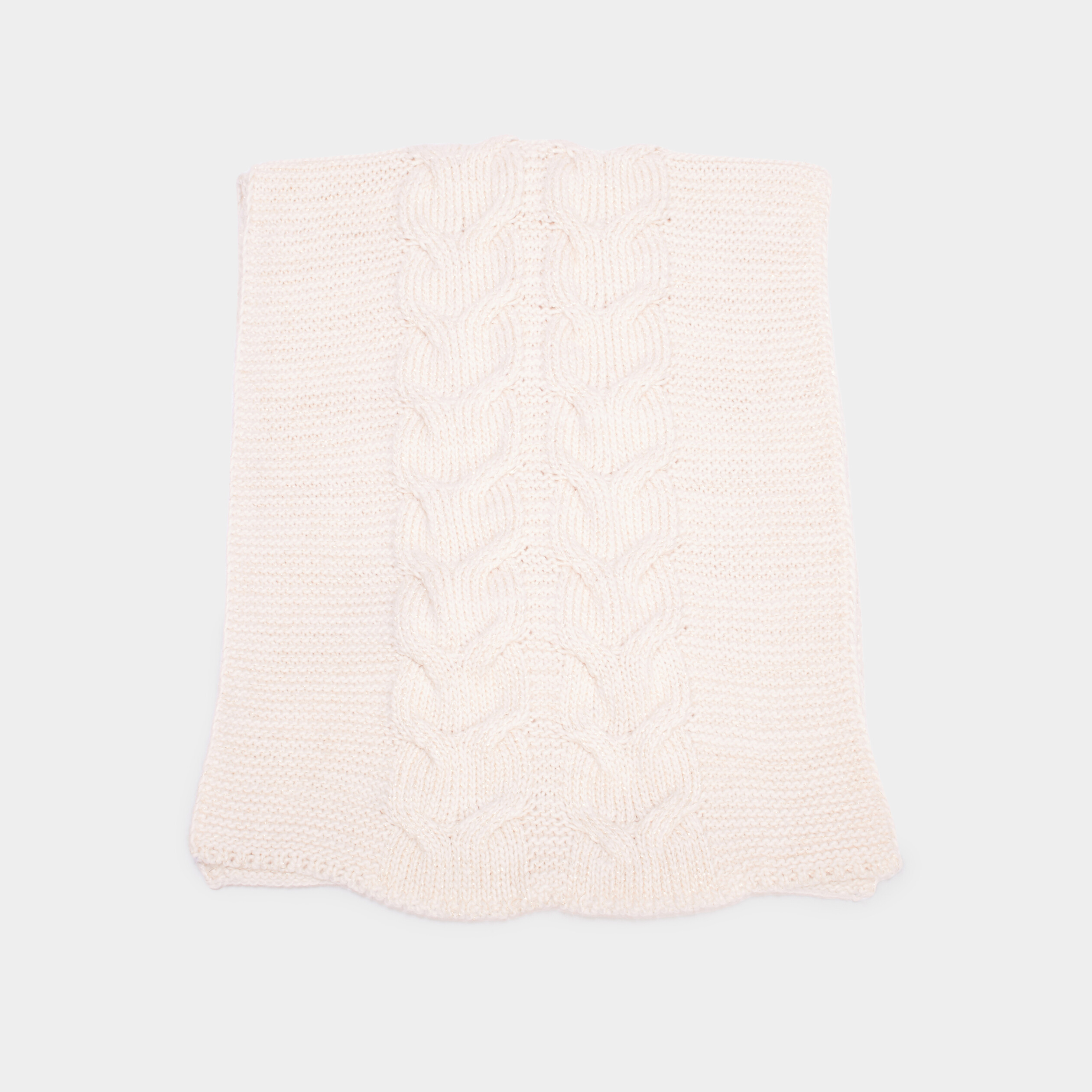 Écharpe avec torsades sable femme
