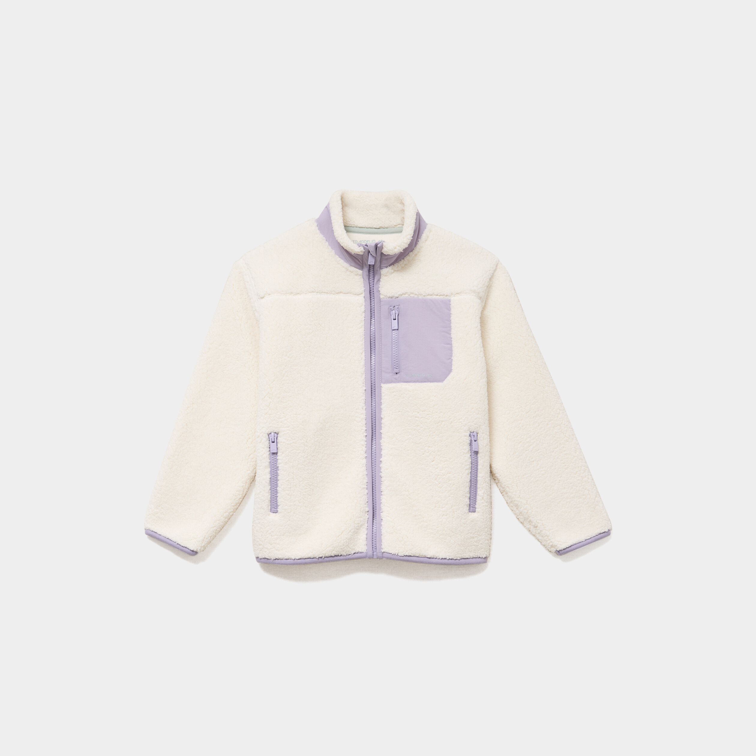 Gilet zipp&eacute; effet sherpa blanc fille
