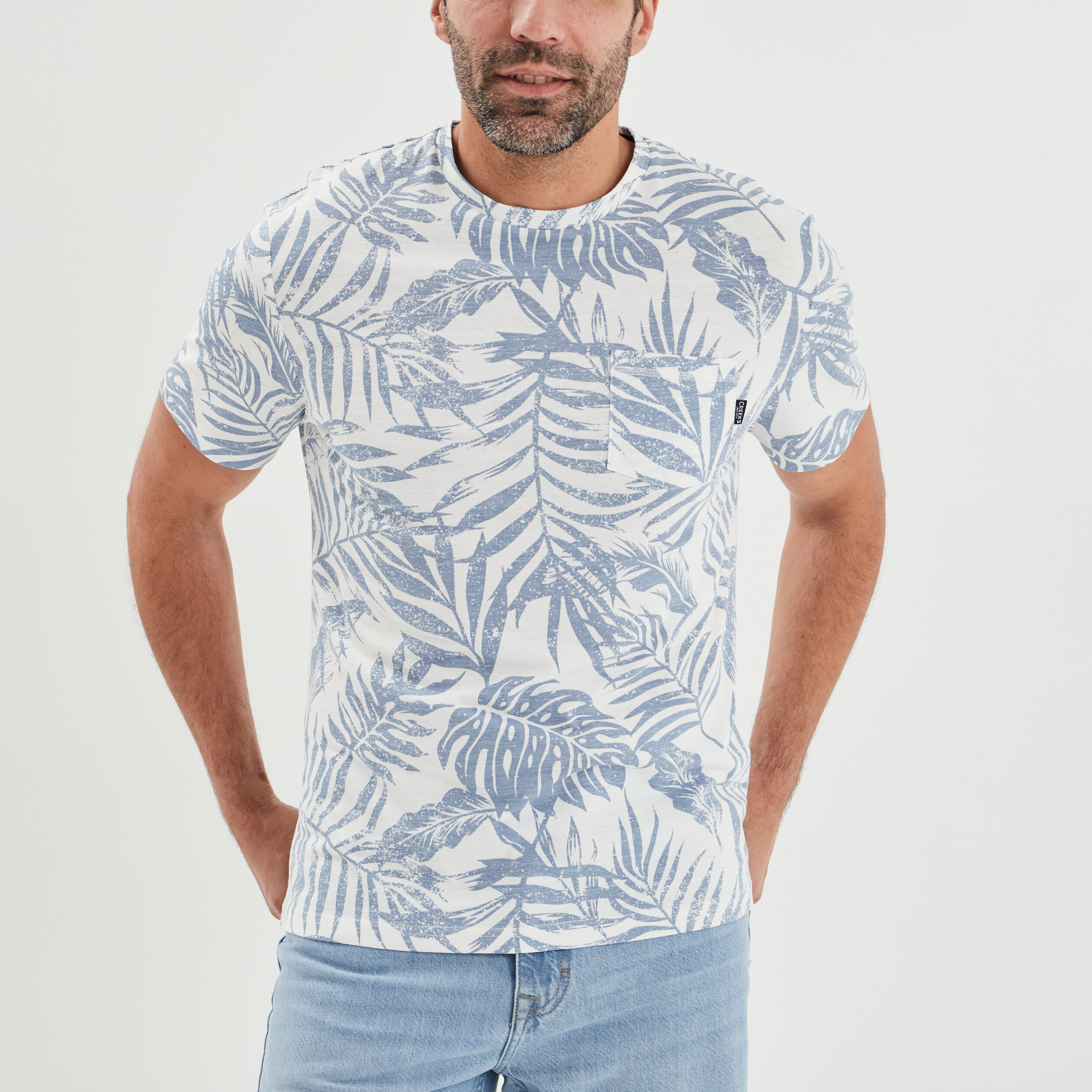 t shirt manches courtes creeks bleu homme T-shirt manches courtes Creeks bleu homme