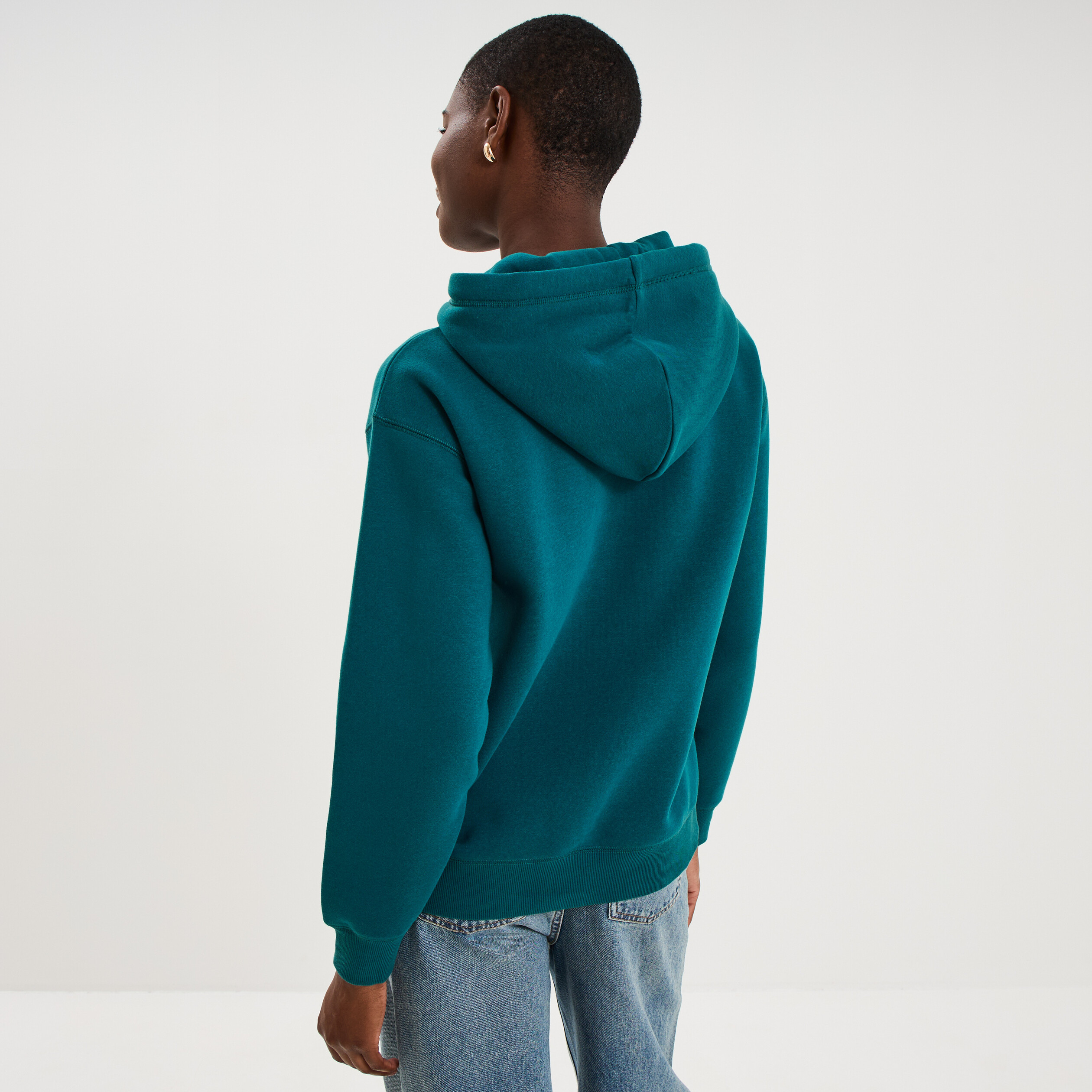 Sweat &agrave; capuche hoodie vert fonc&eacute; femme