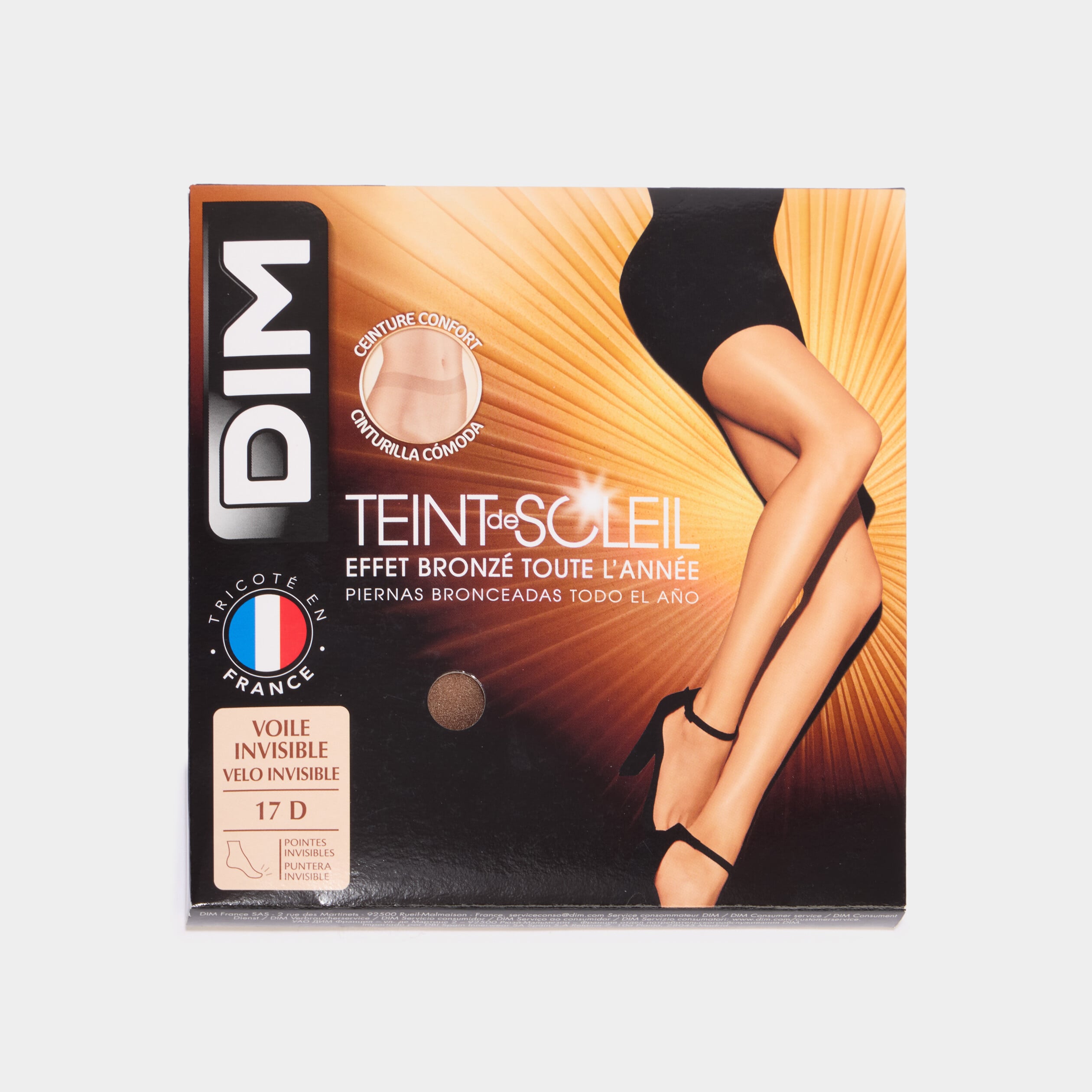 Collants effet bronz&eacute; voile 17D DIM marron femme