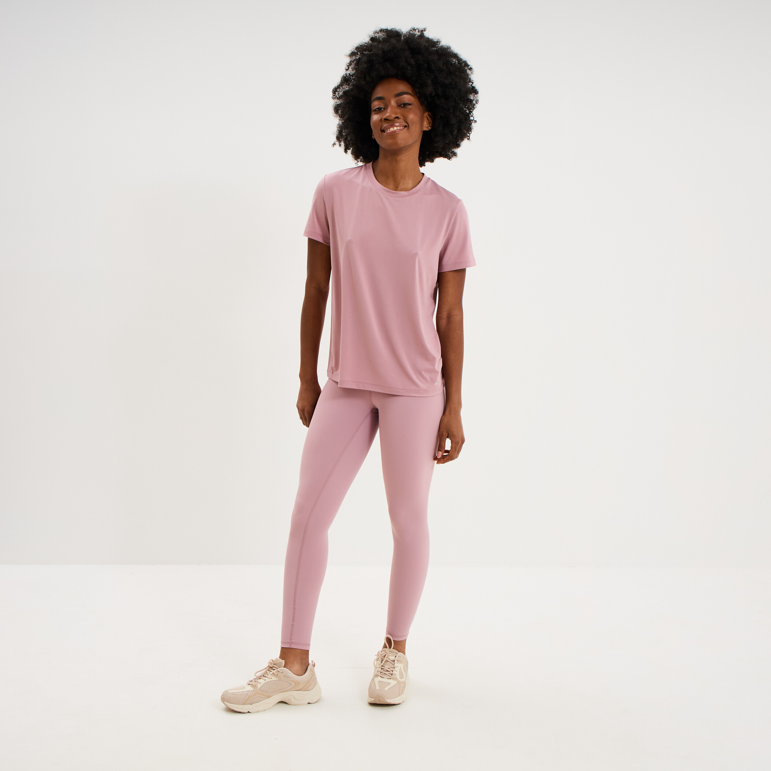 T-shirt de sport droit manches courtes mauve femme