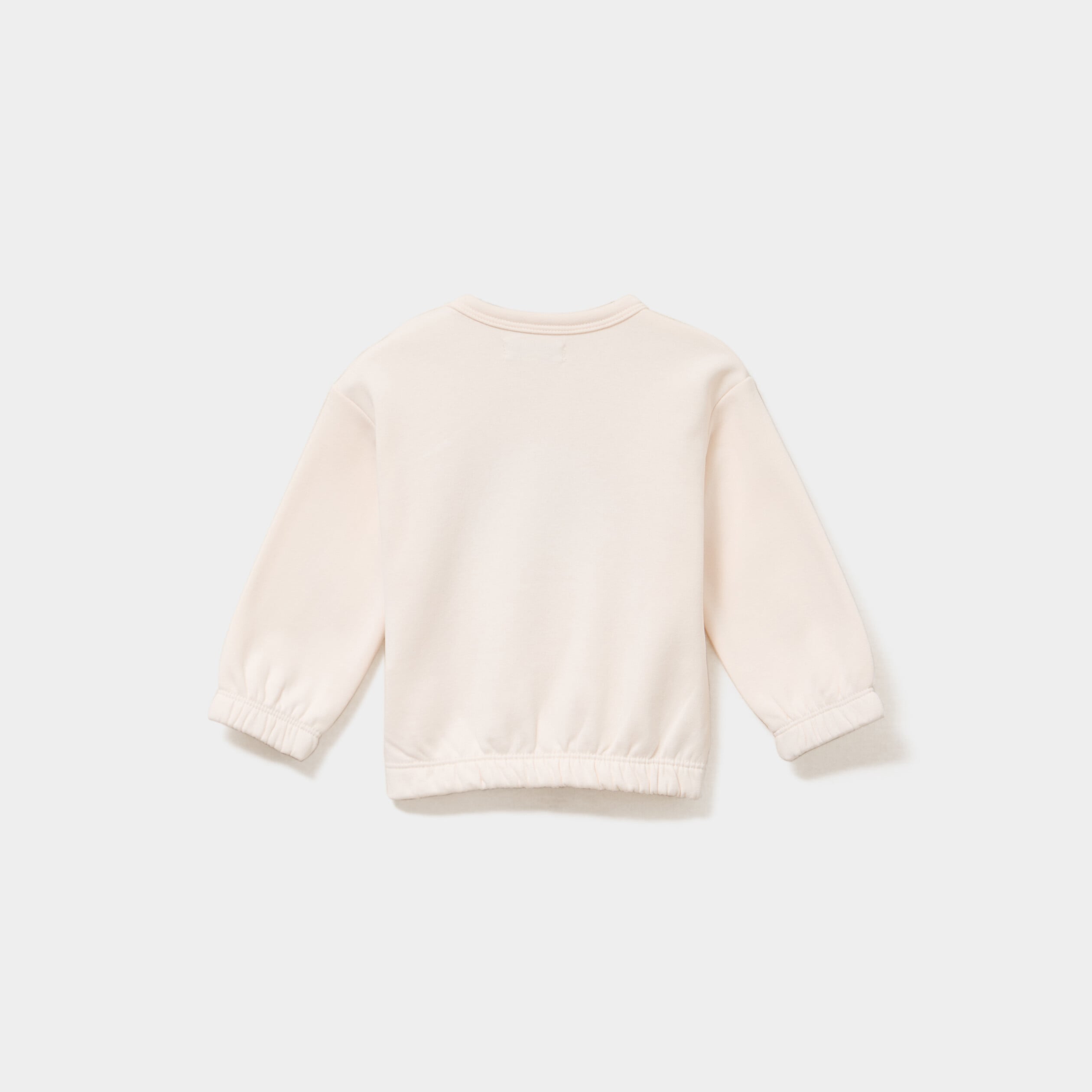 Sweat molletonn&eacute; &eacute;paule boutonn&eacute;e creme b&eacute;b&eacute; fille