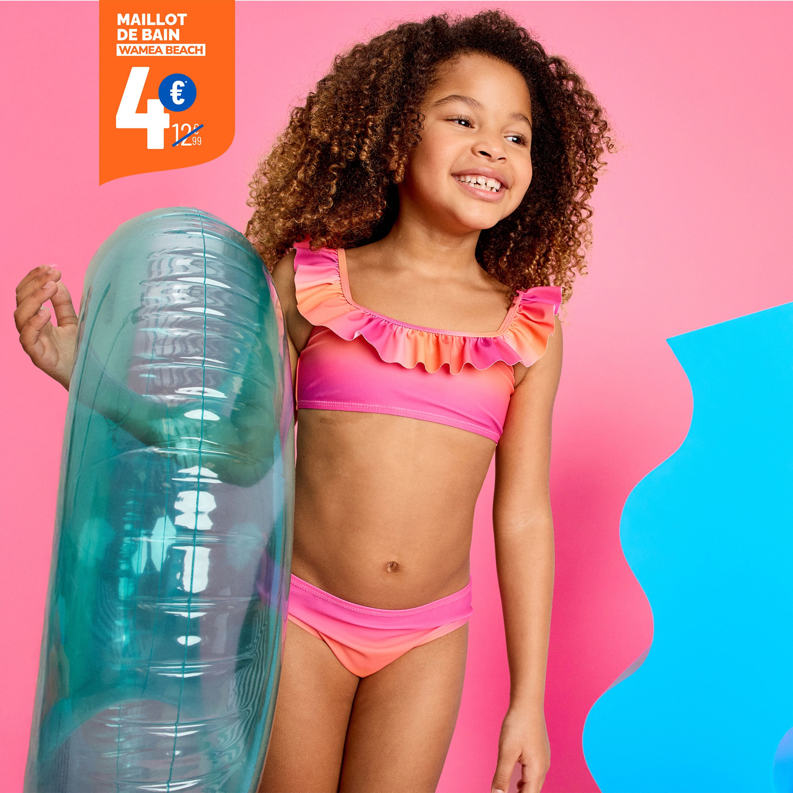 Maillot de bain 2 pi&egrave;ces orange fille