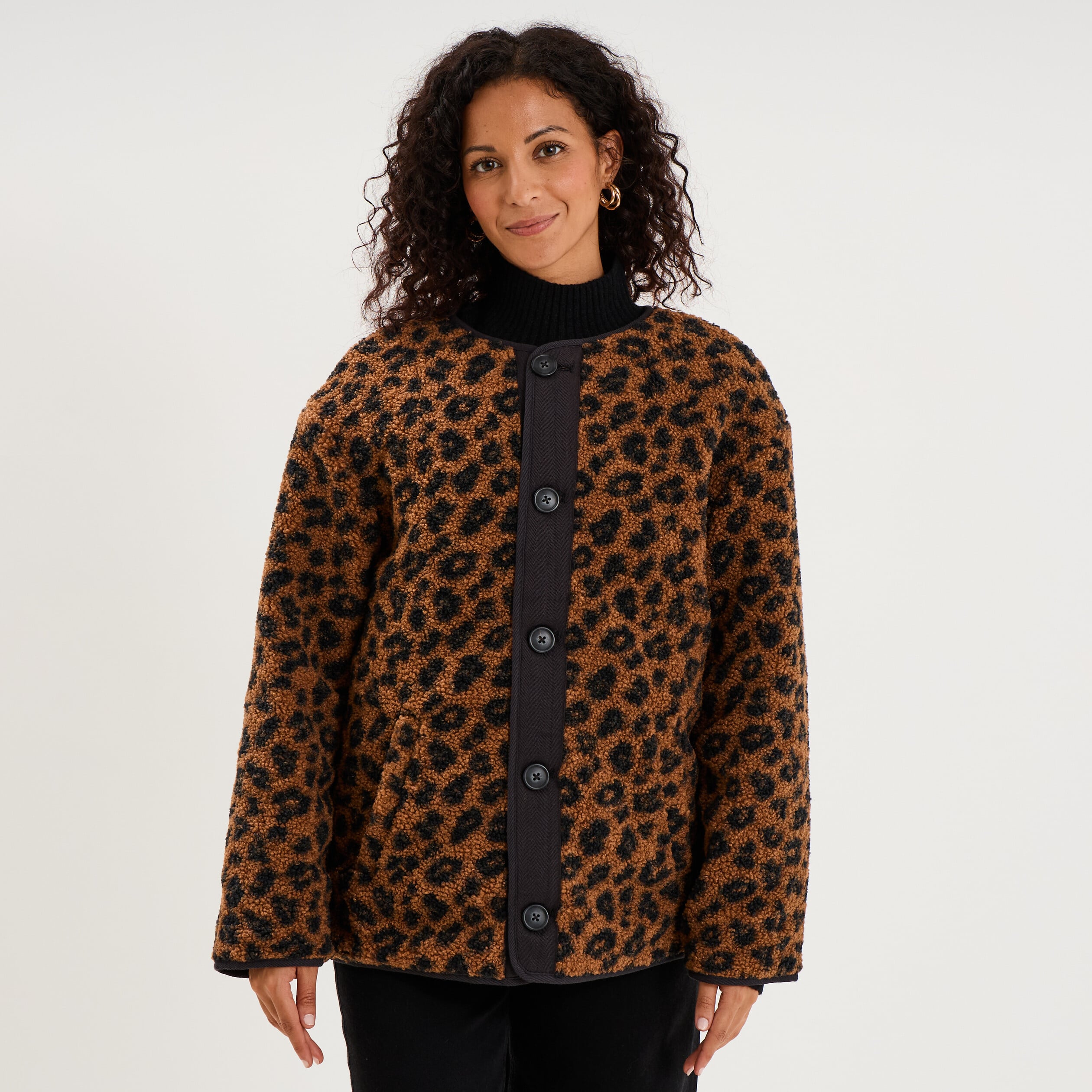 Veste r&eacute;versible matelass&eacute;e et polaire noir femme