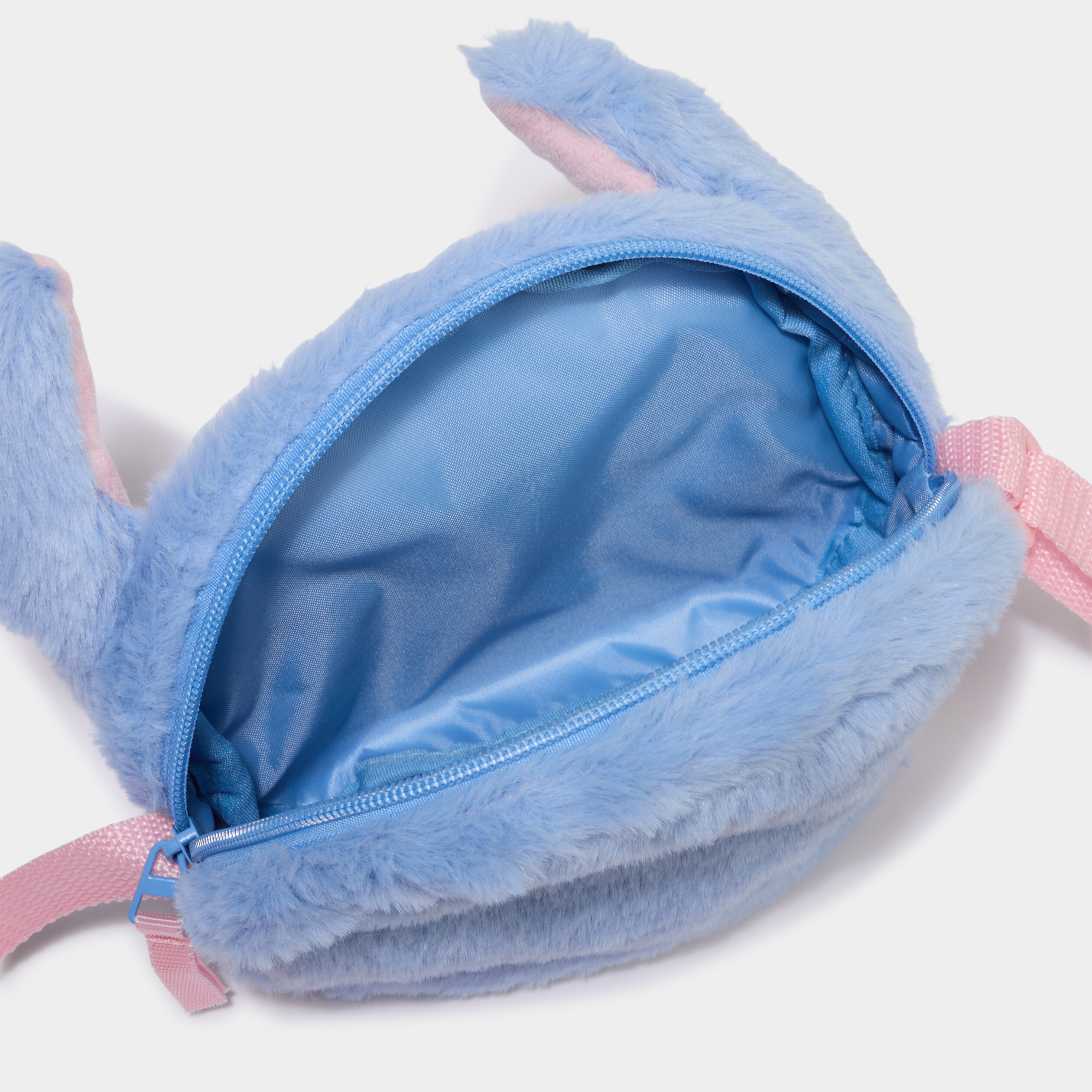 Sac bandouli&egrave;re fausse fourrure Stitch bleu fille