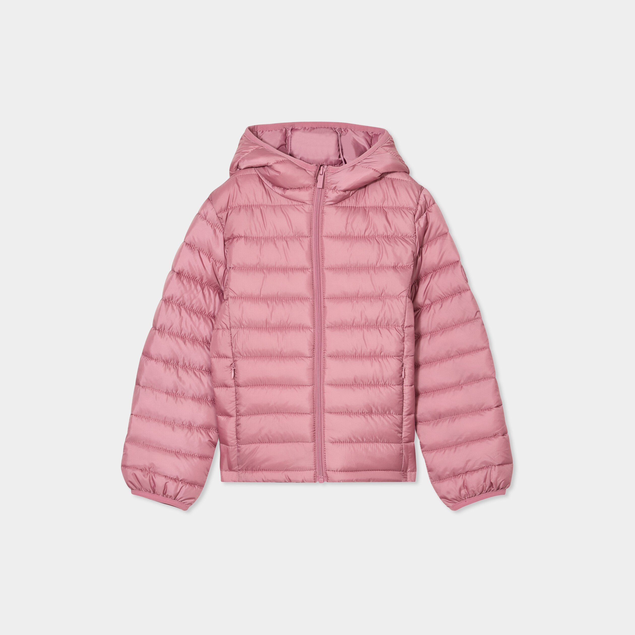 doudoune legere zippee a capuche vieux rose fille Doudoune légère zippée à capuche vieux rose fille