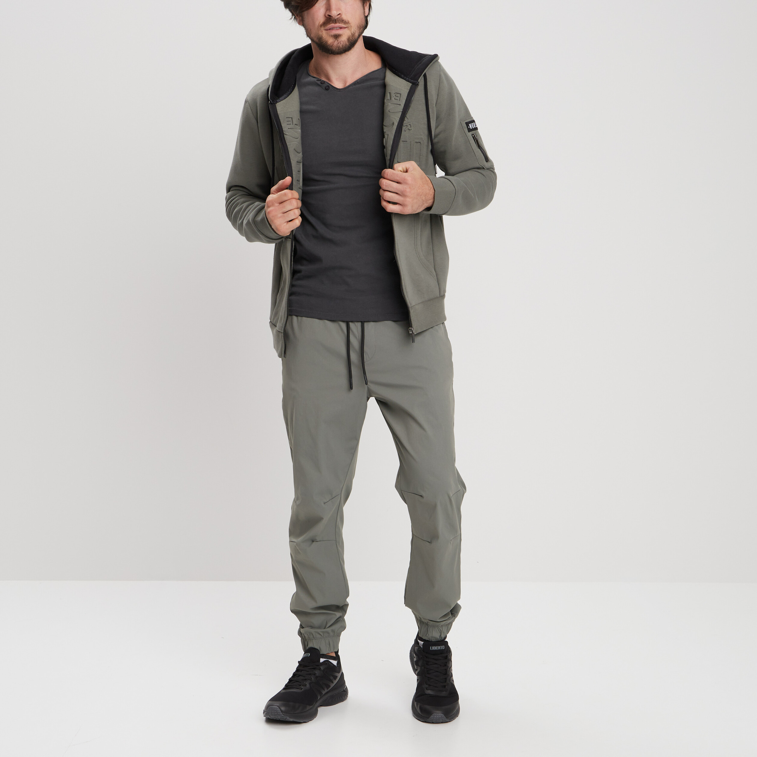t shirt manches longues liberto gris fonce homme T-shirt manches longues Liberto gris foncé homme