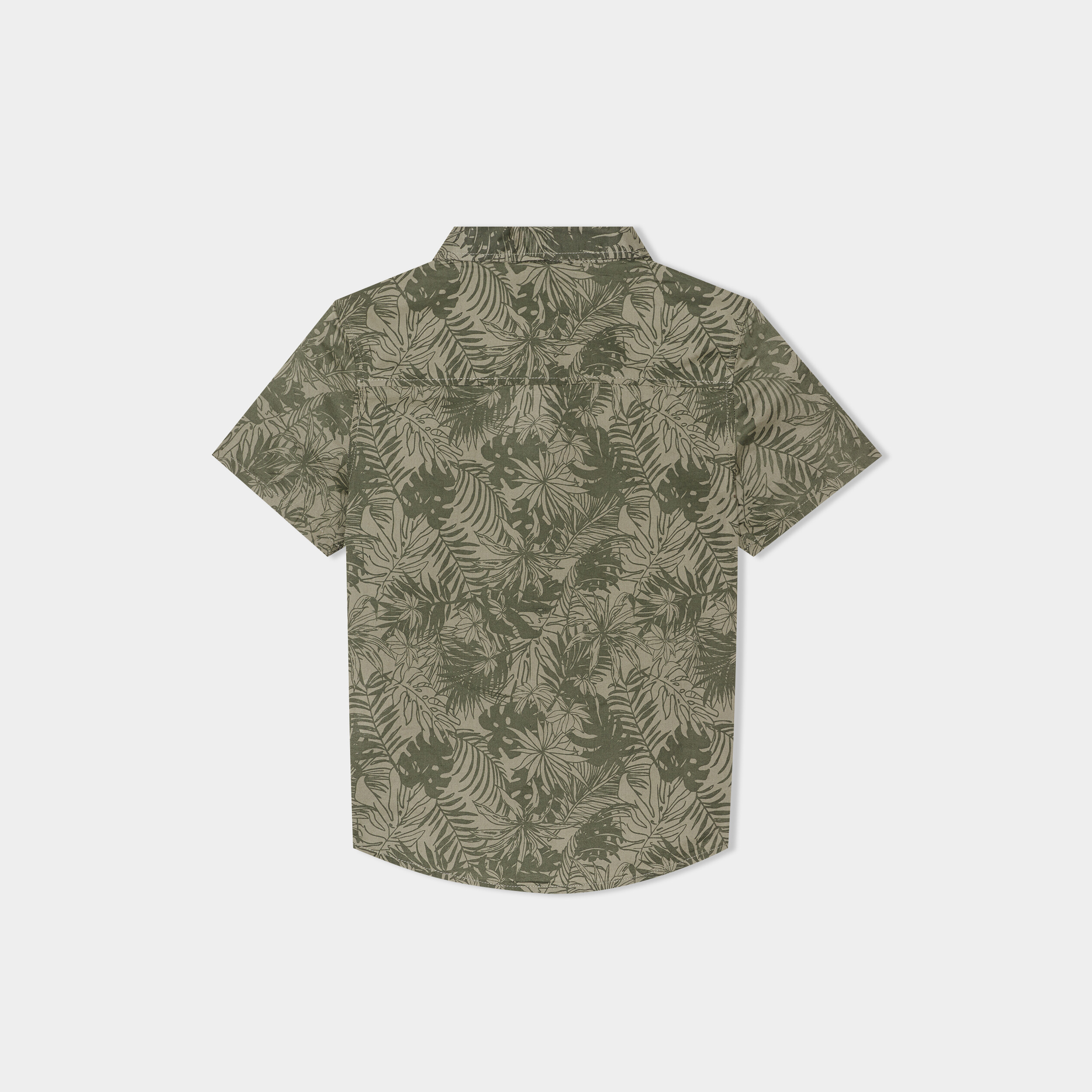 Chemise manches courtes vert kaki garçon