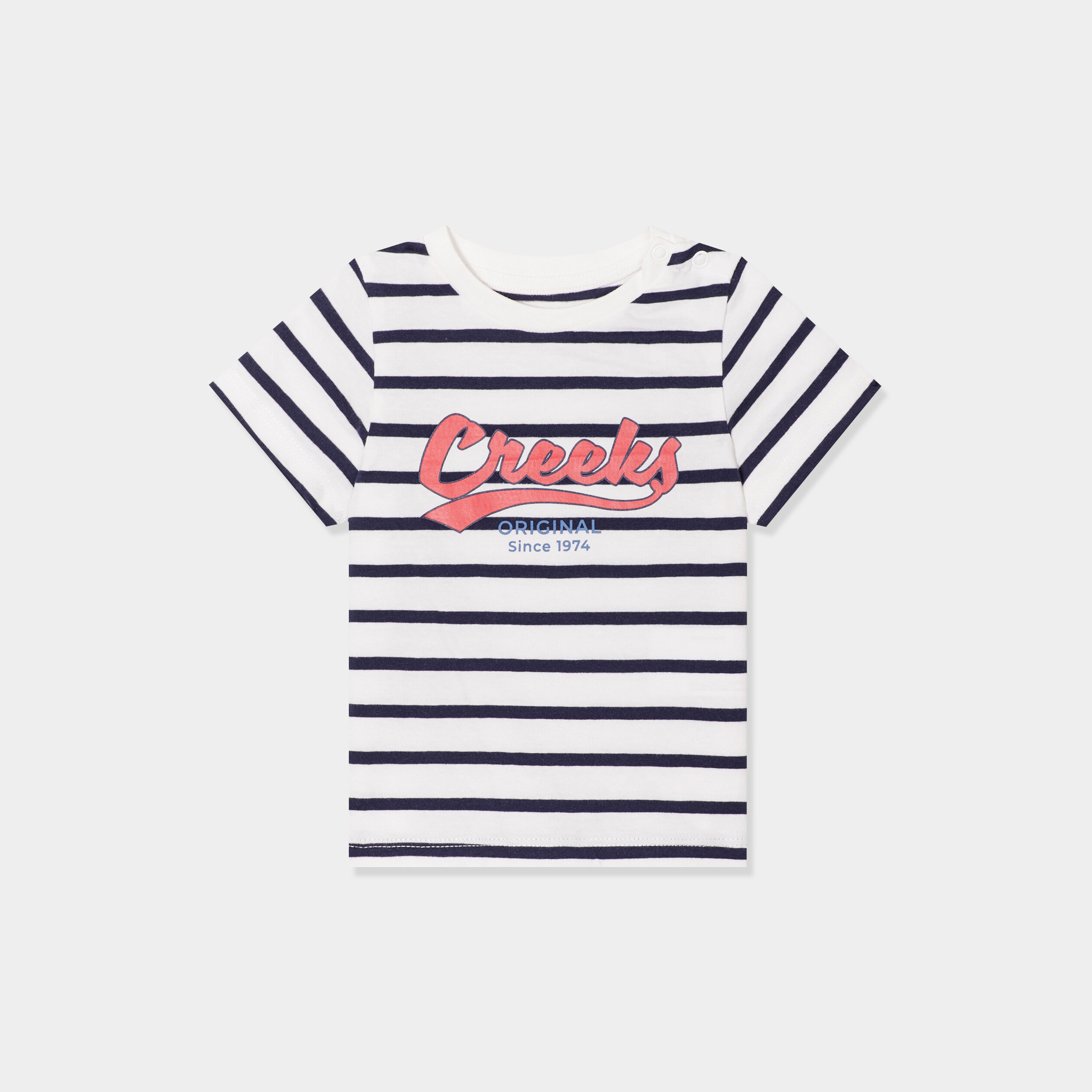 t shirt manches courtes coton creeks bleu marine bebeg T-shirt manches courtes coton Creeks bleu marine bébé garçon