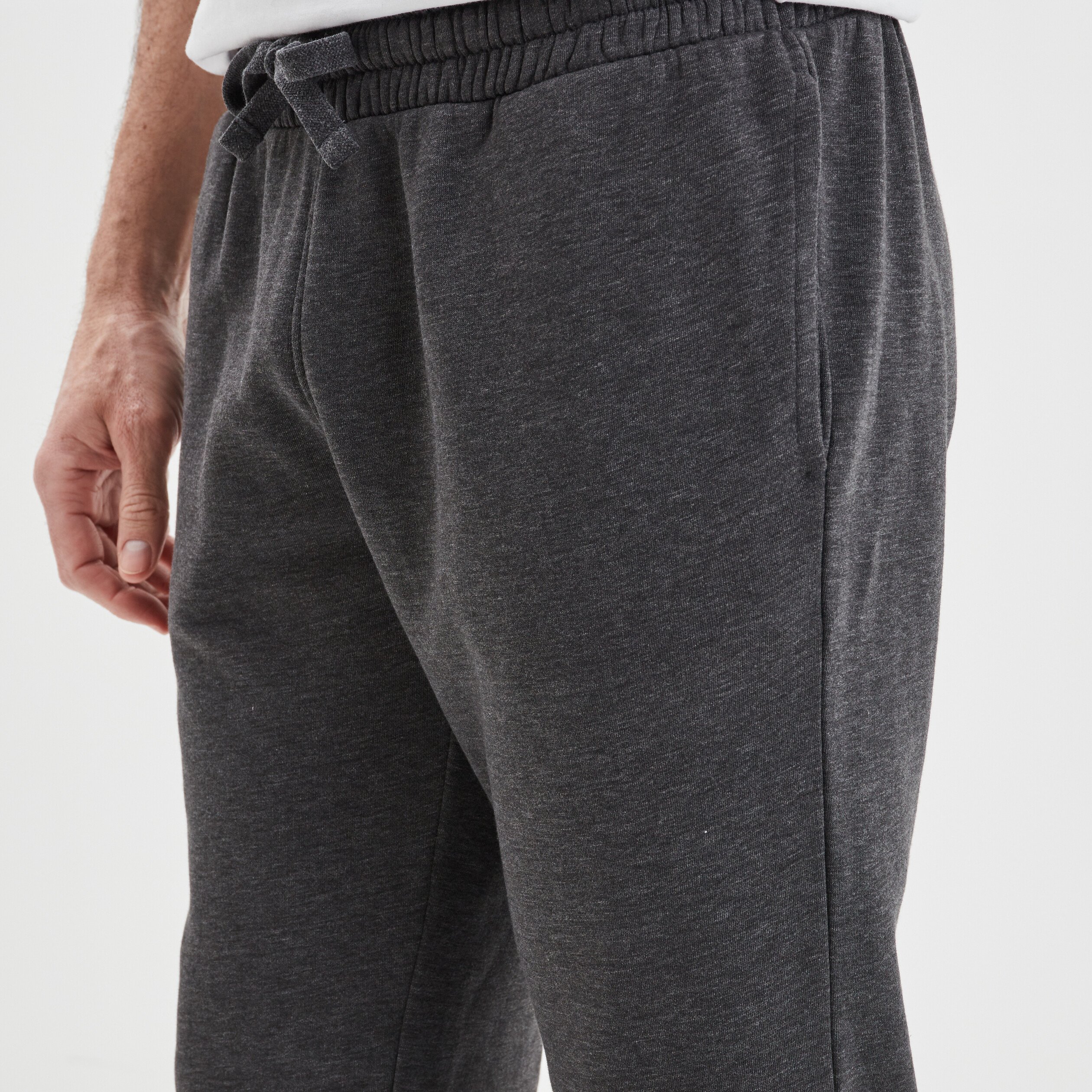 pantalon jogging droit molleton gris fonce homme Pantalon jogging droit molleton gris foncé homme