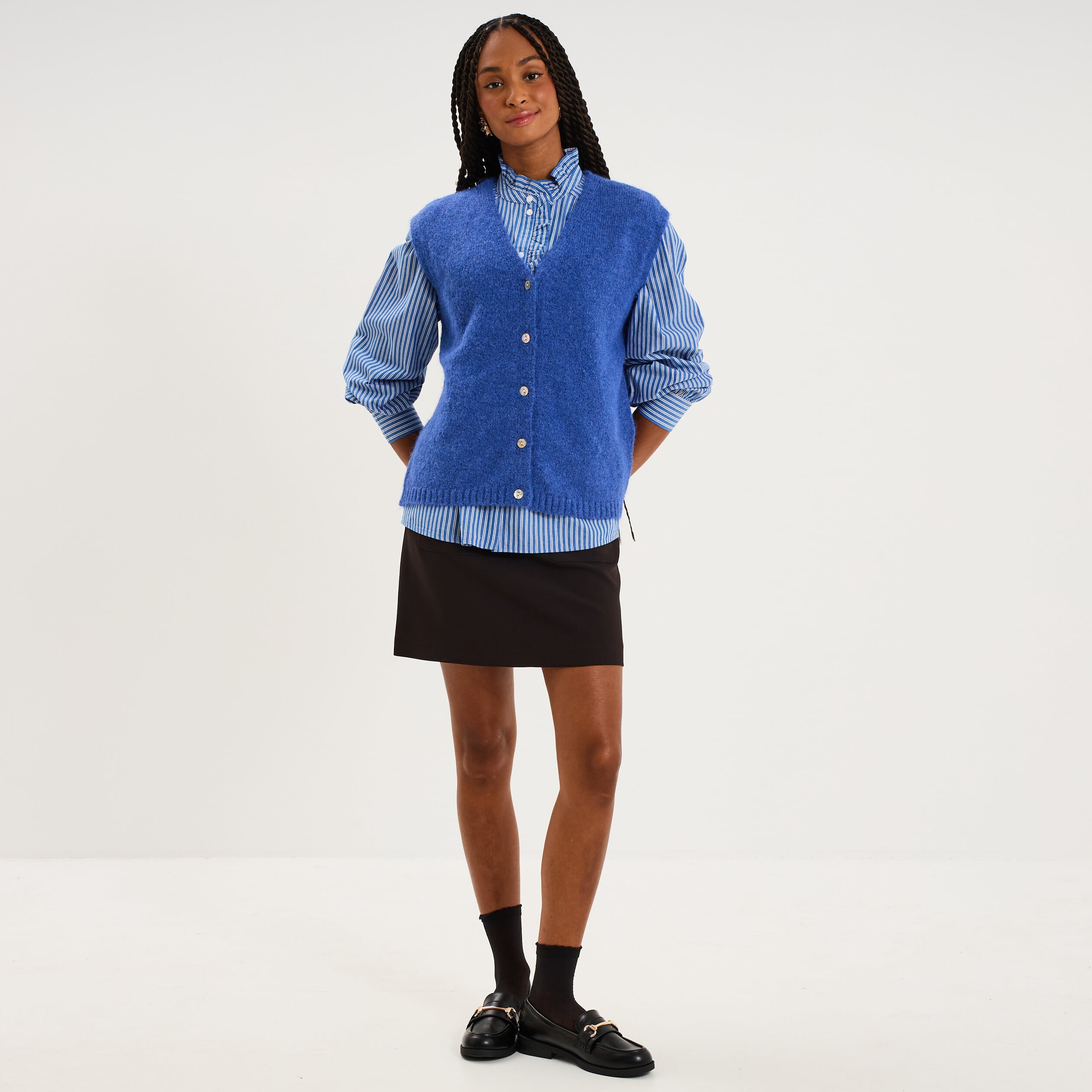 Jupe-short avec poches noir femme