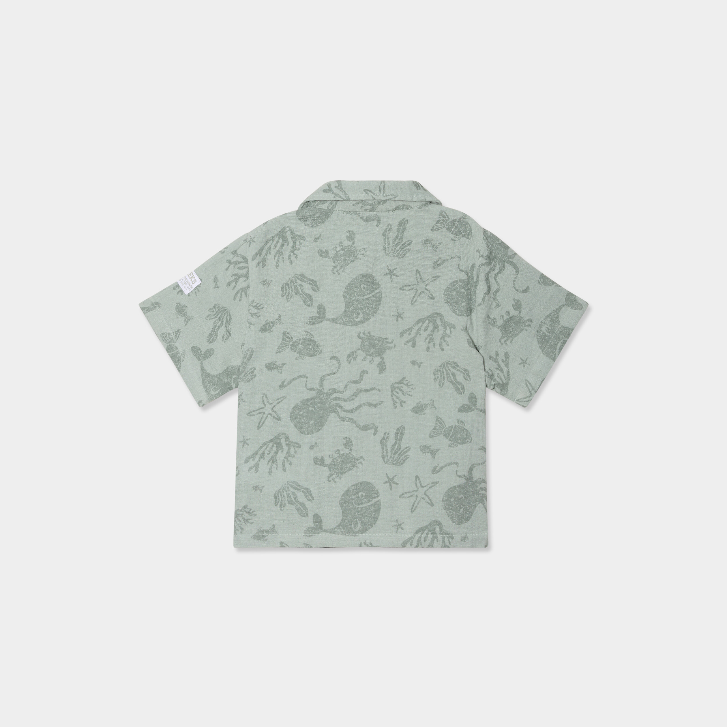 ensemble short et chemise gaze de coton vert pastel bebeg Ensemble short et chemise gaze de coton vert pastel bébé garçon